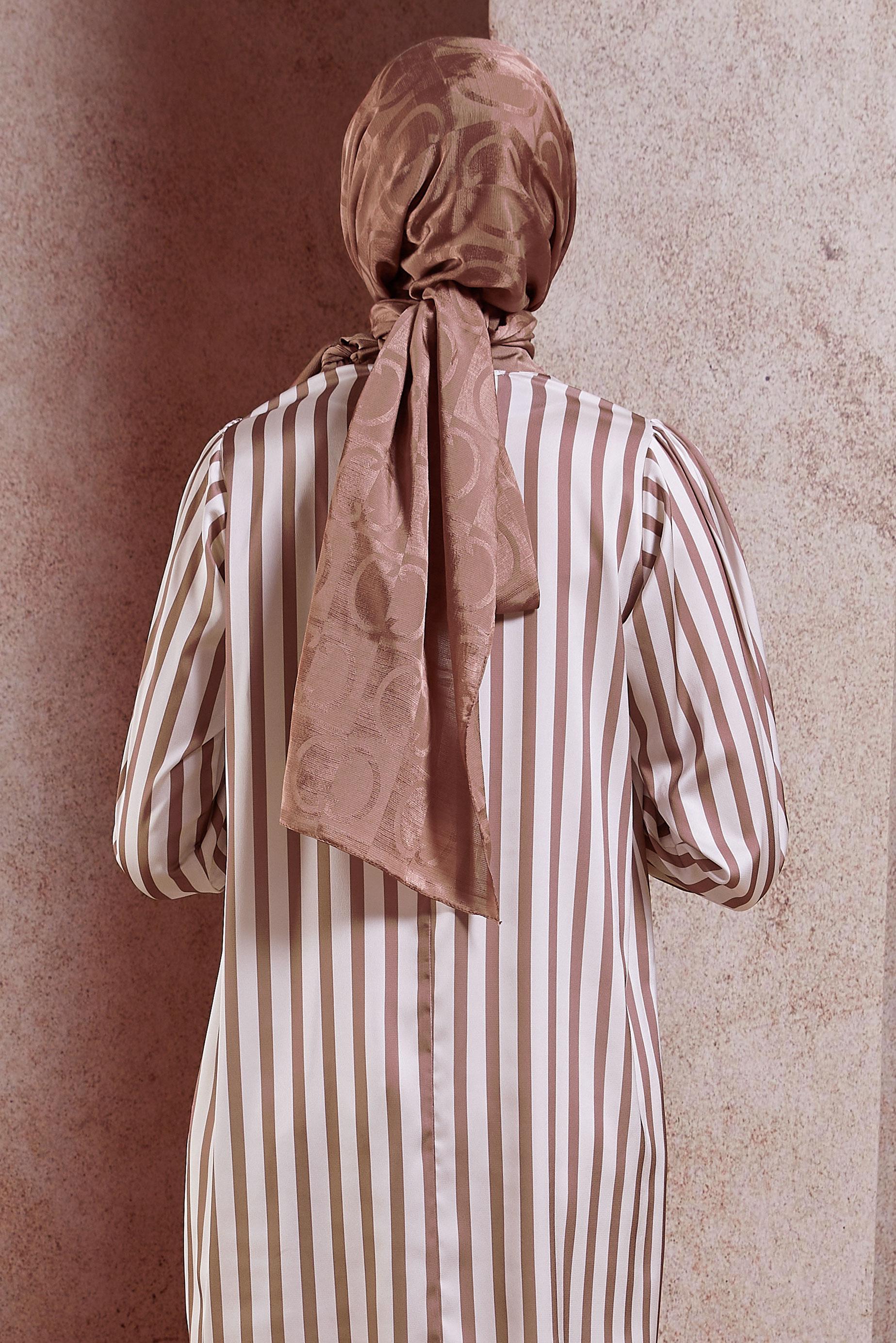 Tesettür giyim PEMBE ALVİNA JAKAR ŞAL 8453