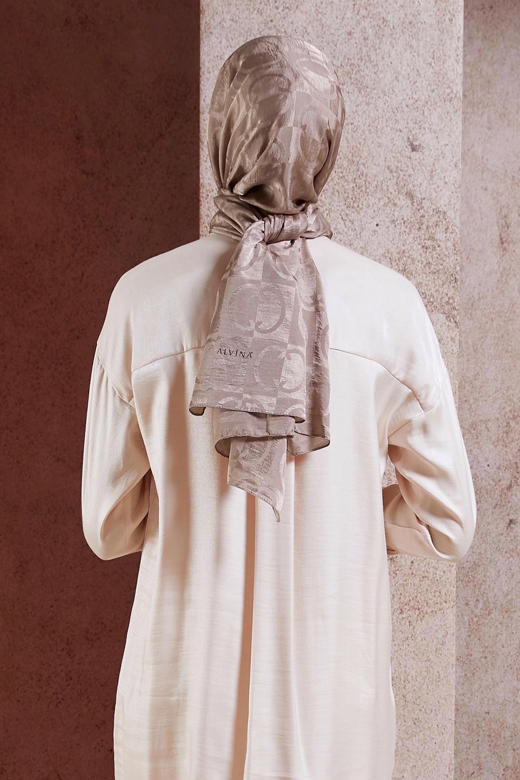 Tesettür giyim PEMBE ALVİNA JAKAR ŞAL 8453