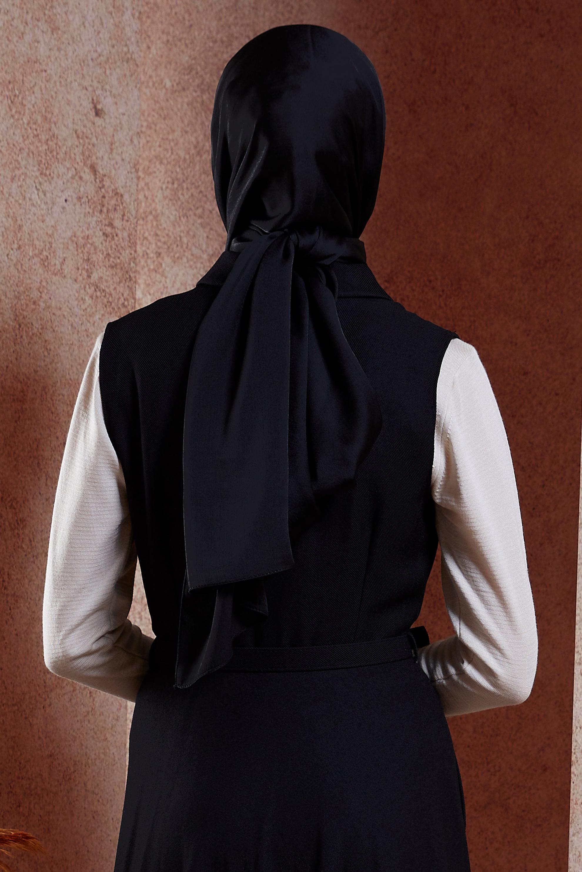 Tesettür giyim SİYAH ALVİNA DÜZ ŞAL 8456