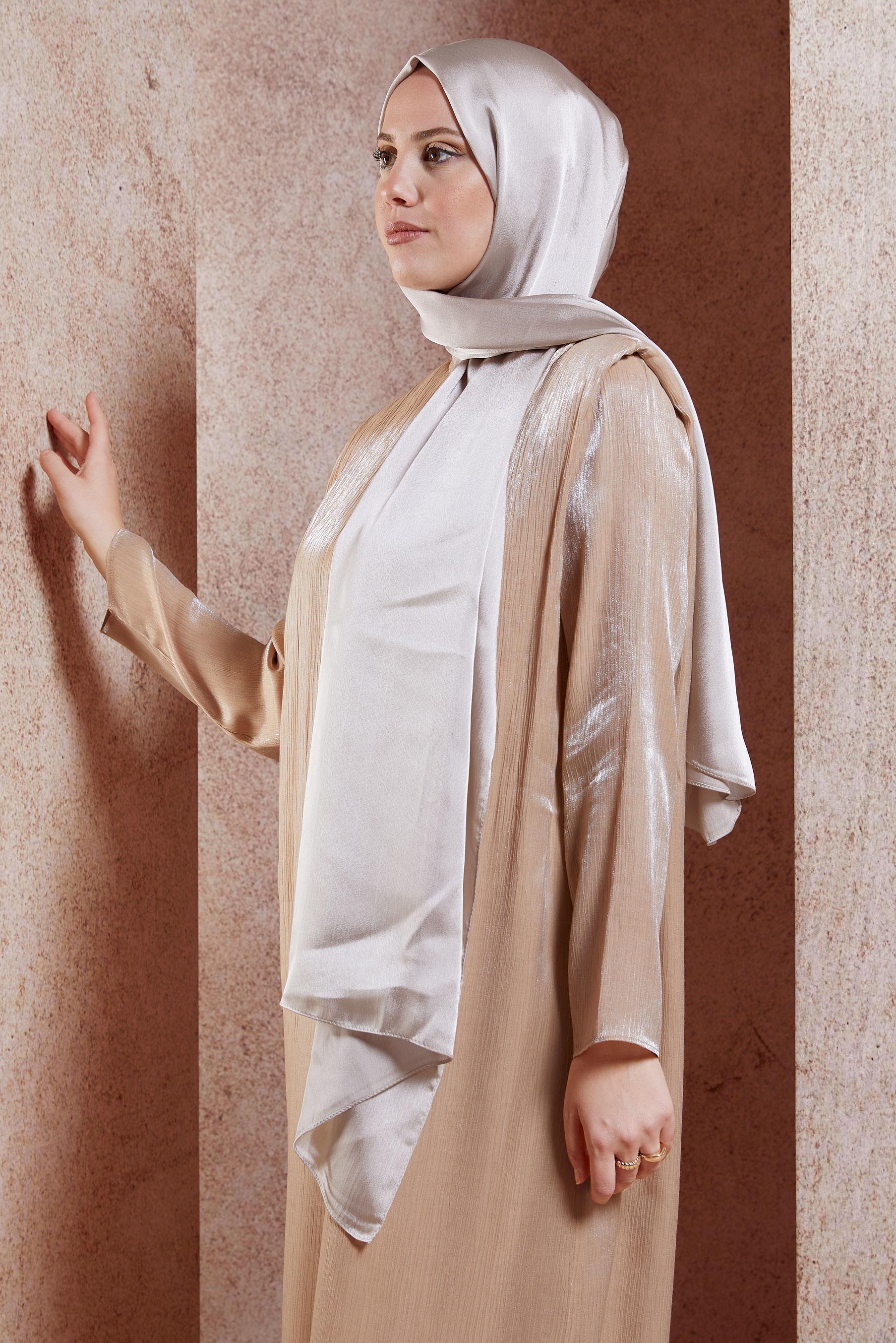 Tesettür giyim BEJ ALVİNA DÜZ ŞAL 8456