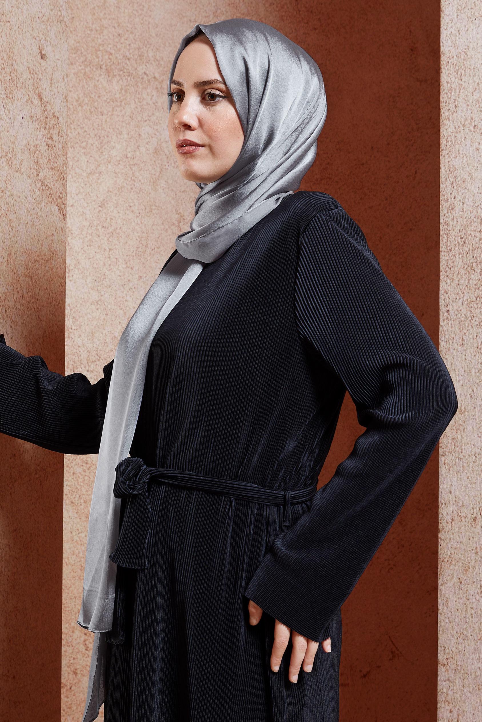 Tesettür giyim GRİ ALVİNA DÜZ ŞAL 8456