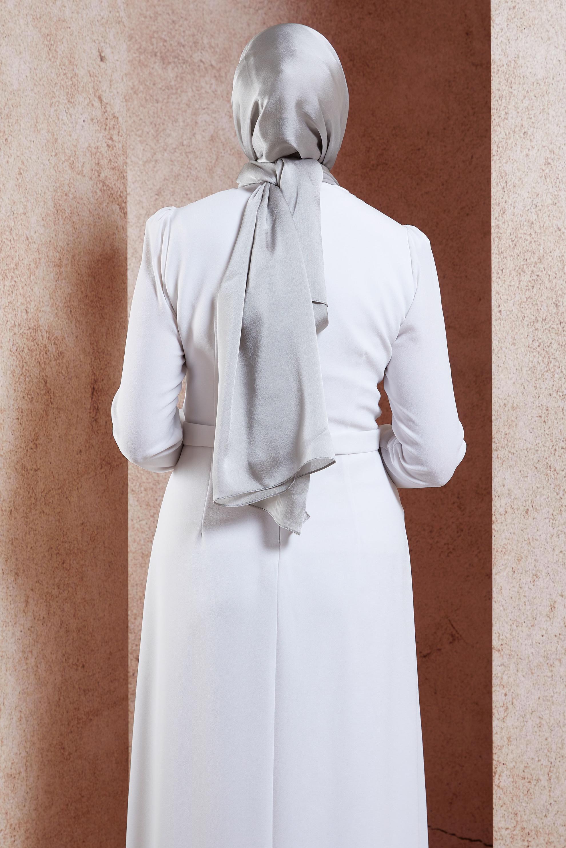 Tesettür giyim GÜMÜŞ ALVİNA DÜZ ŞAL 8456