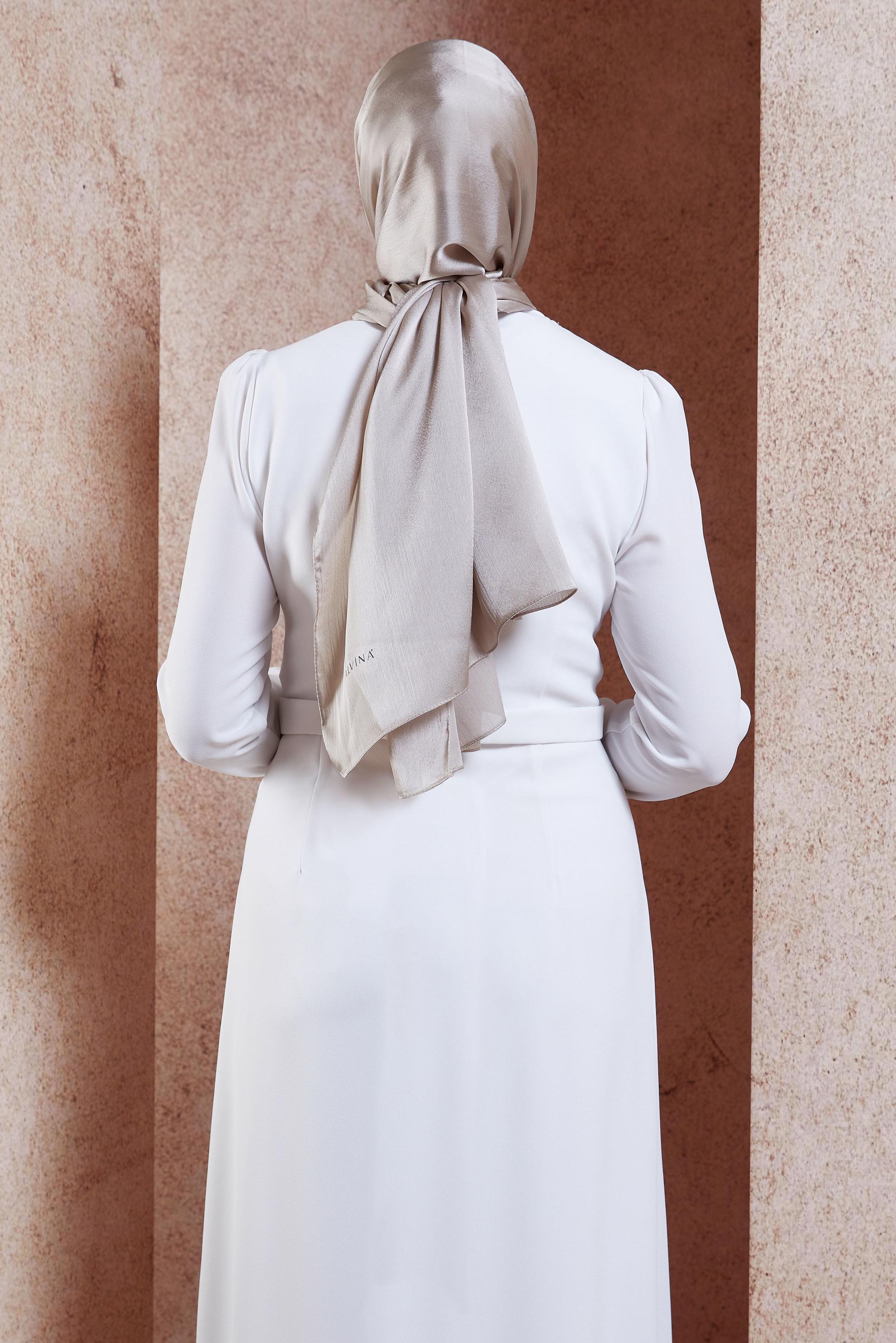 Tesettür giyim BEJ ALVİNA DÜZ ŞAL 8456