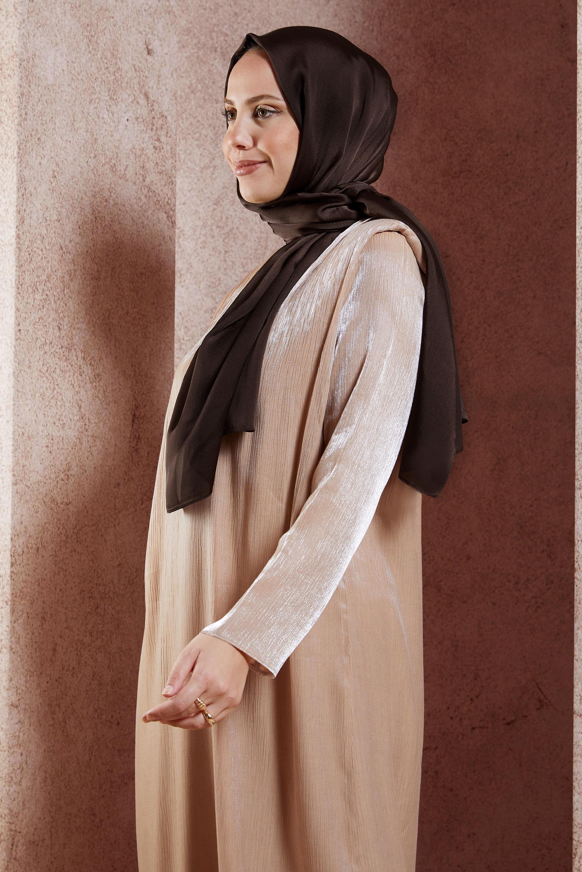Tesettür giyim KAHVE ALVİNA DÜZ ŞAL 8456