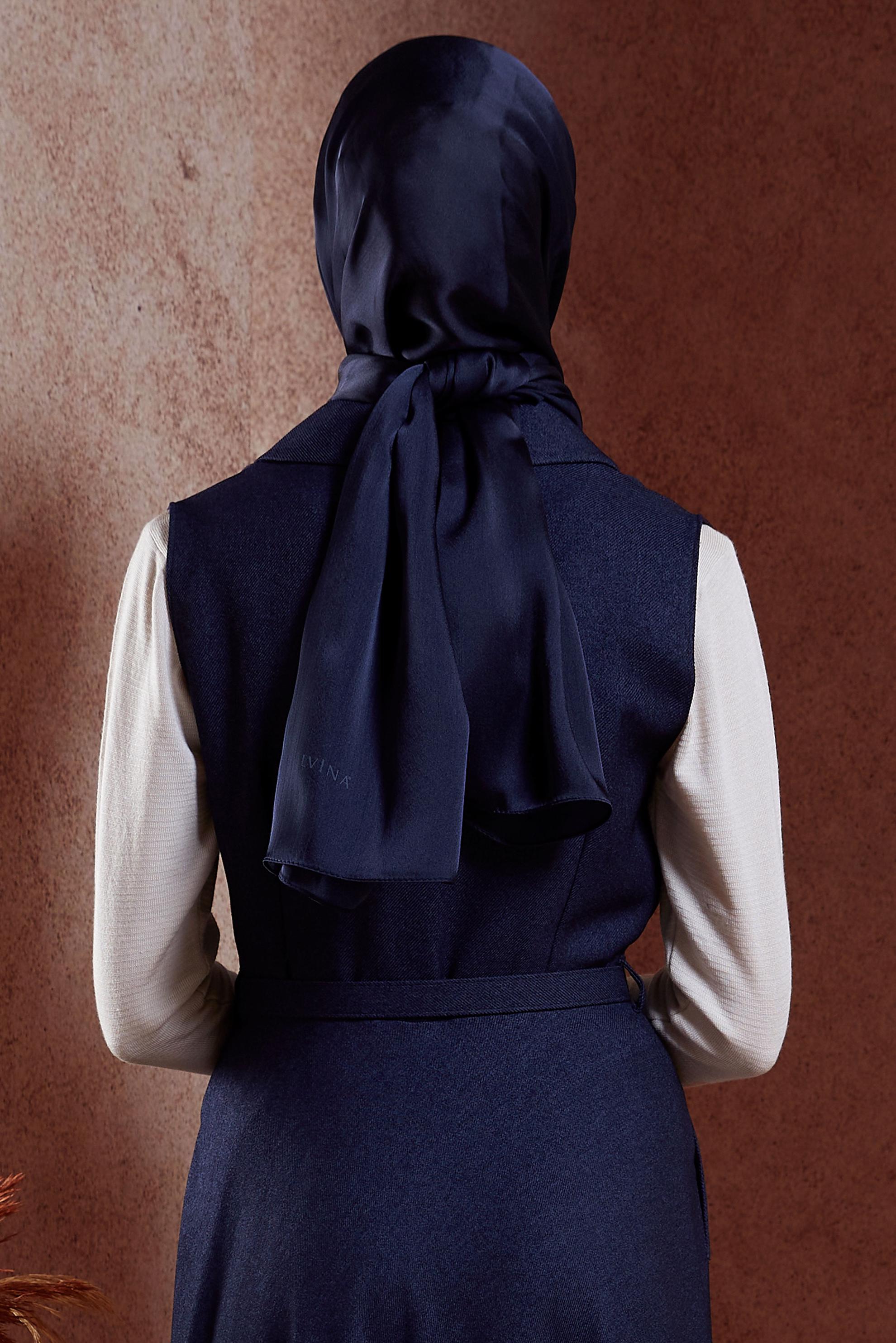 Tesettür giyim LACİVERT ALVİNA DÜZ ŞAL 8456