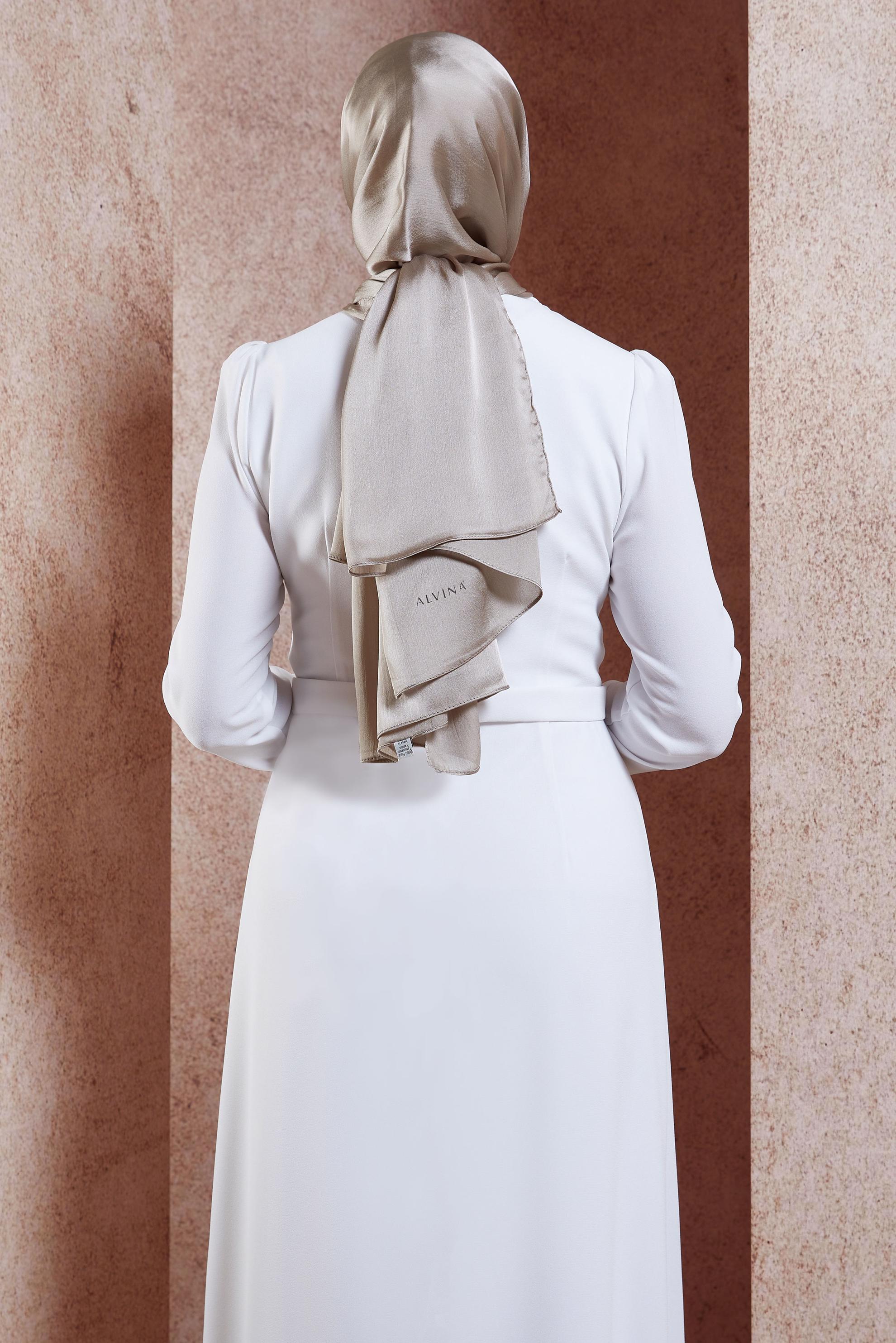 Tesettür giyim VİZON ALVİNA DÜZ ŞAL 8456