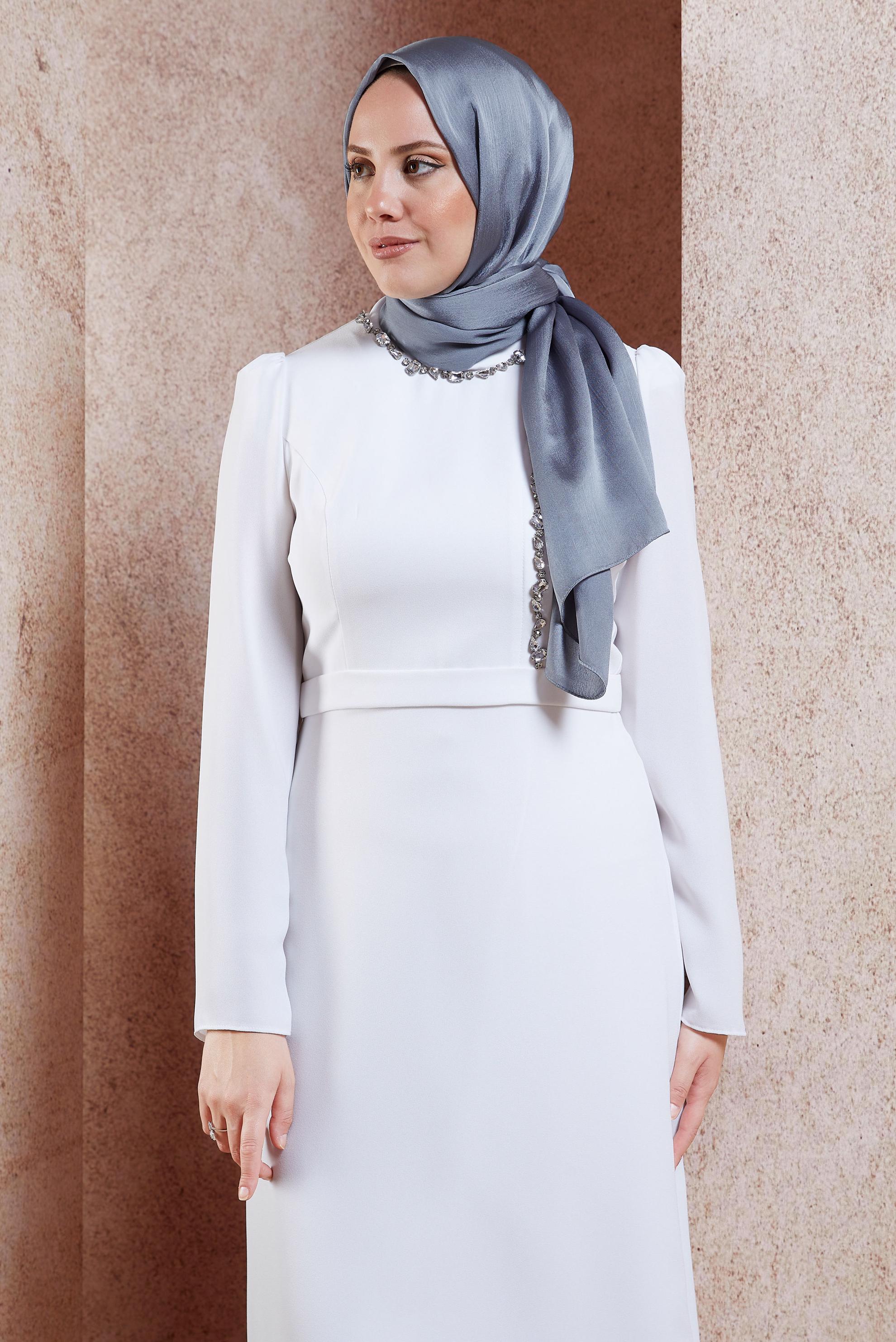 Tesettür giyim GRİ ALVİNA DÜZ ŞAL 8456