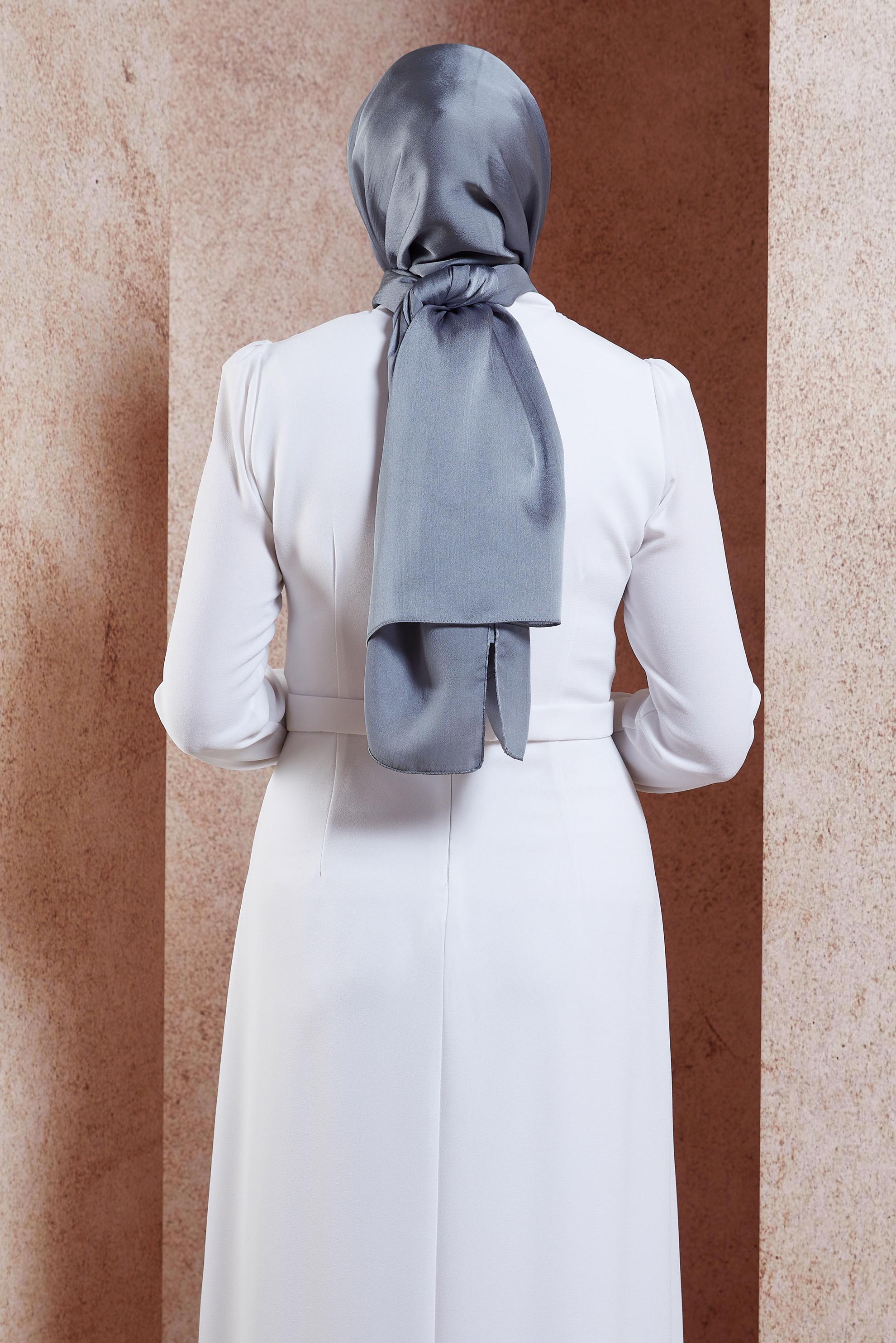 Tesettür giyim GRİ ALVİNA DÜZ ŞAL 8456