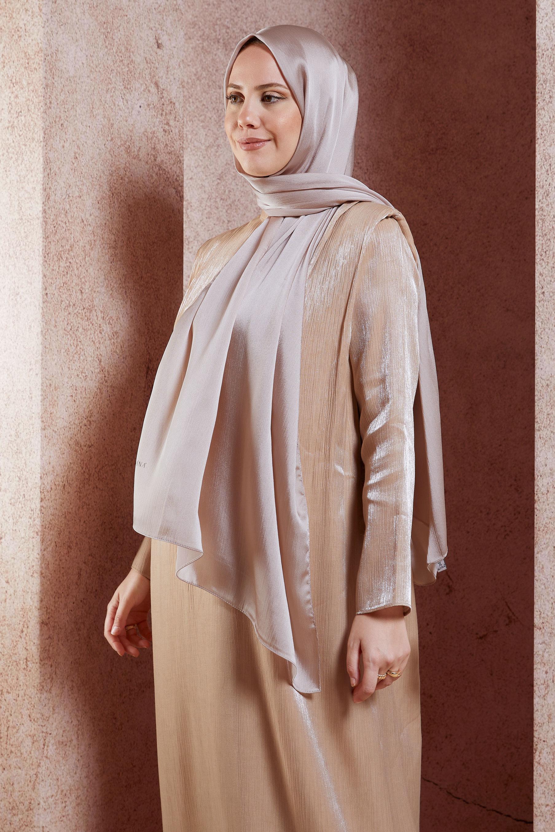 Tesettür giyim PUDRA ALVİNA DÜZ ŞAL 8456