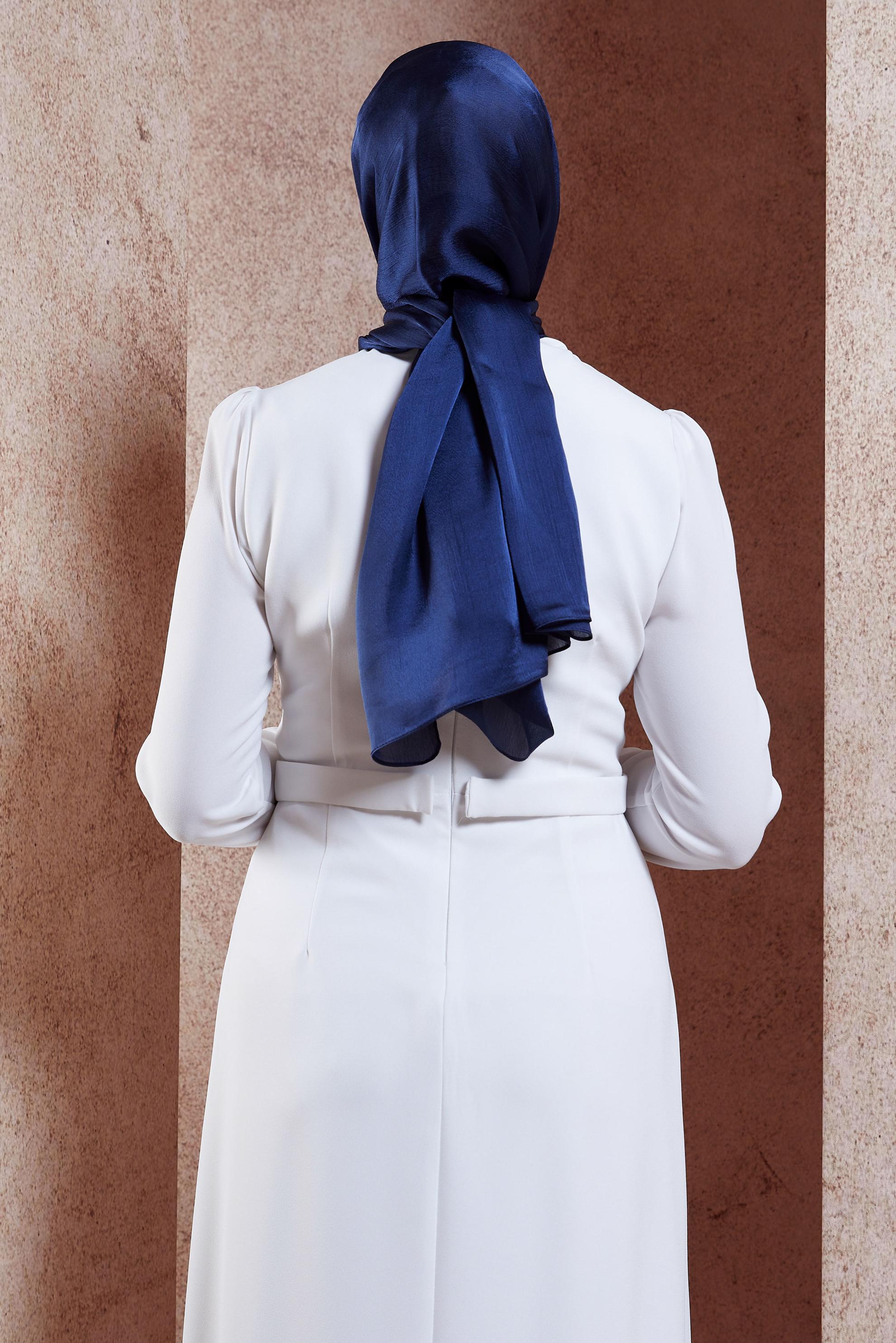 Tesettür giyim LACİVERT ALVİNA DÜZ ŞAL 8456