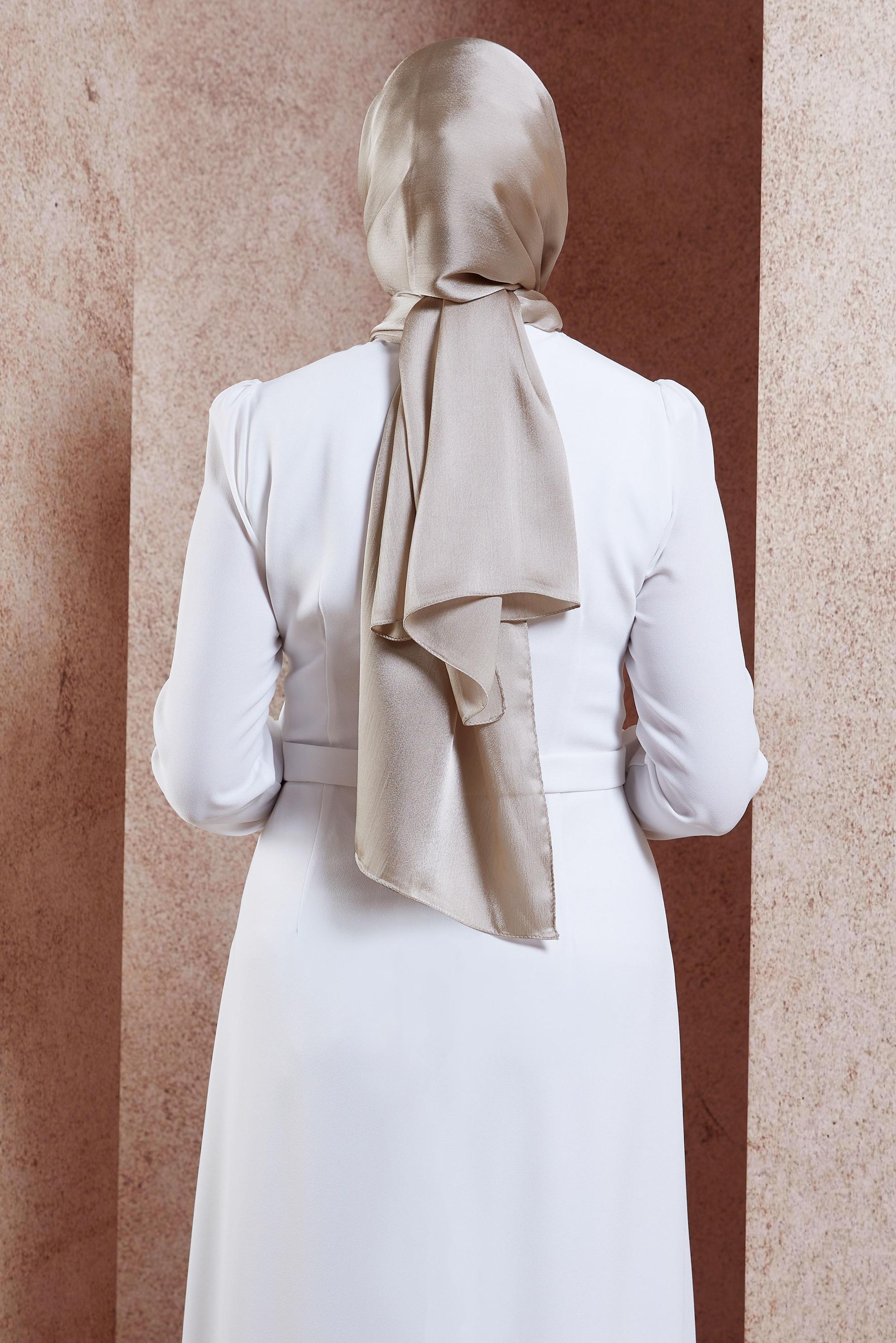 Tesettür giyim VİZON ALVİNA DÜZ ŞAL 8456