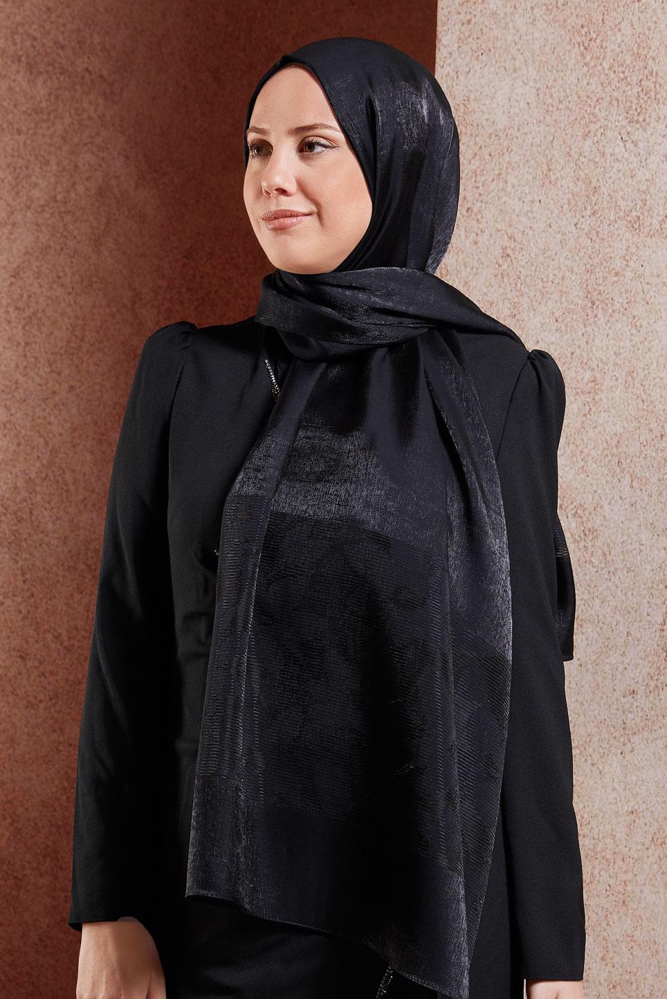 Vêtements hijab NOIR CHÂLE ALVINA 8458