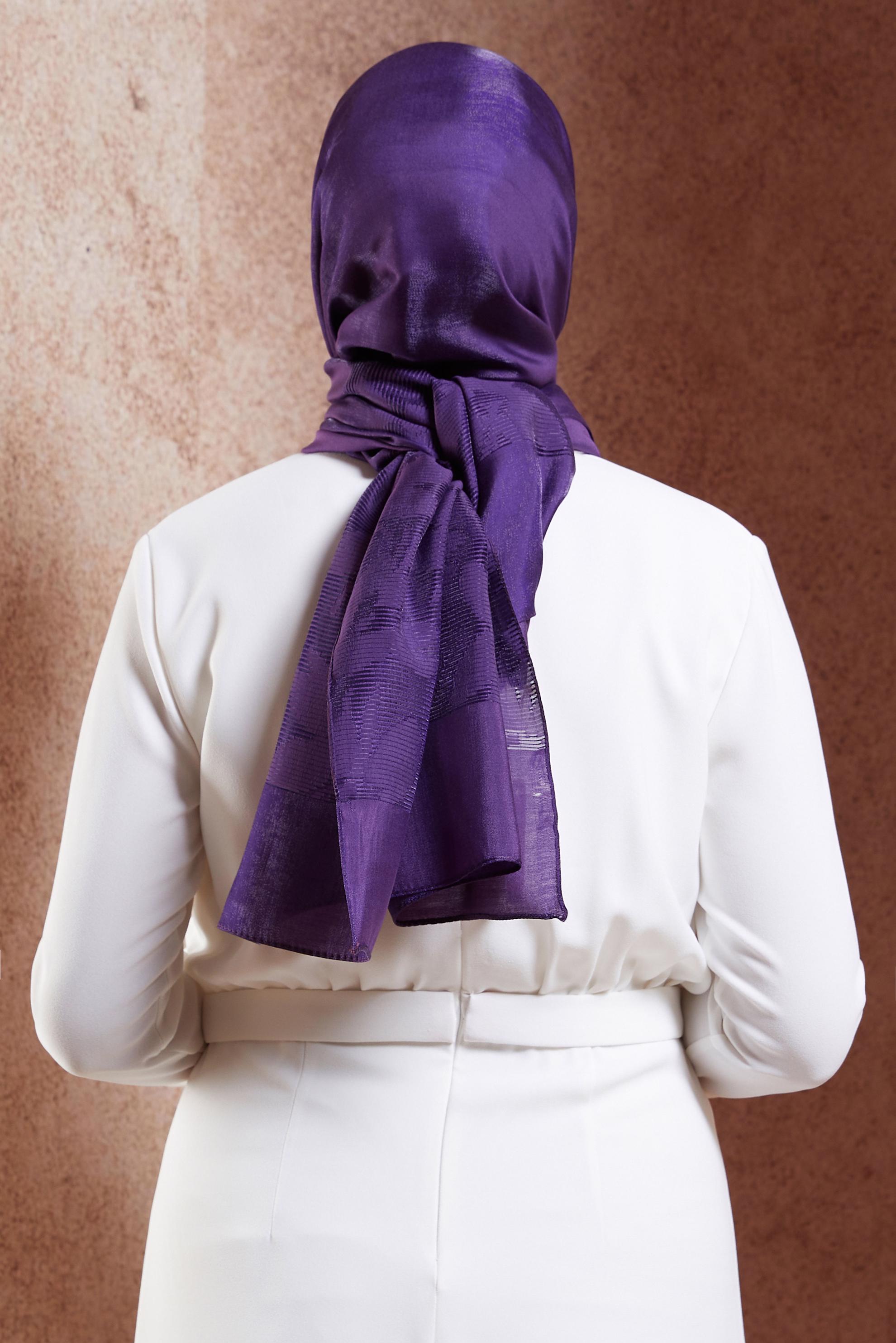 Tesettür giyim MOR ALVİNA ŞAL 8458