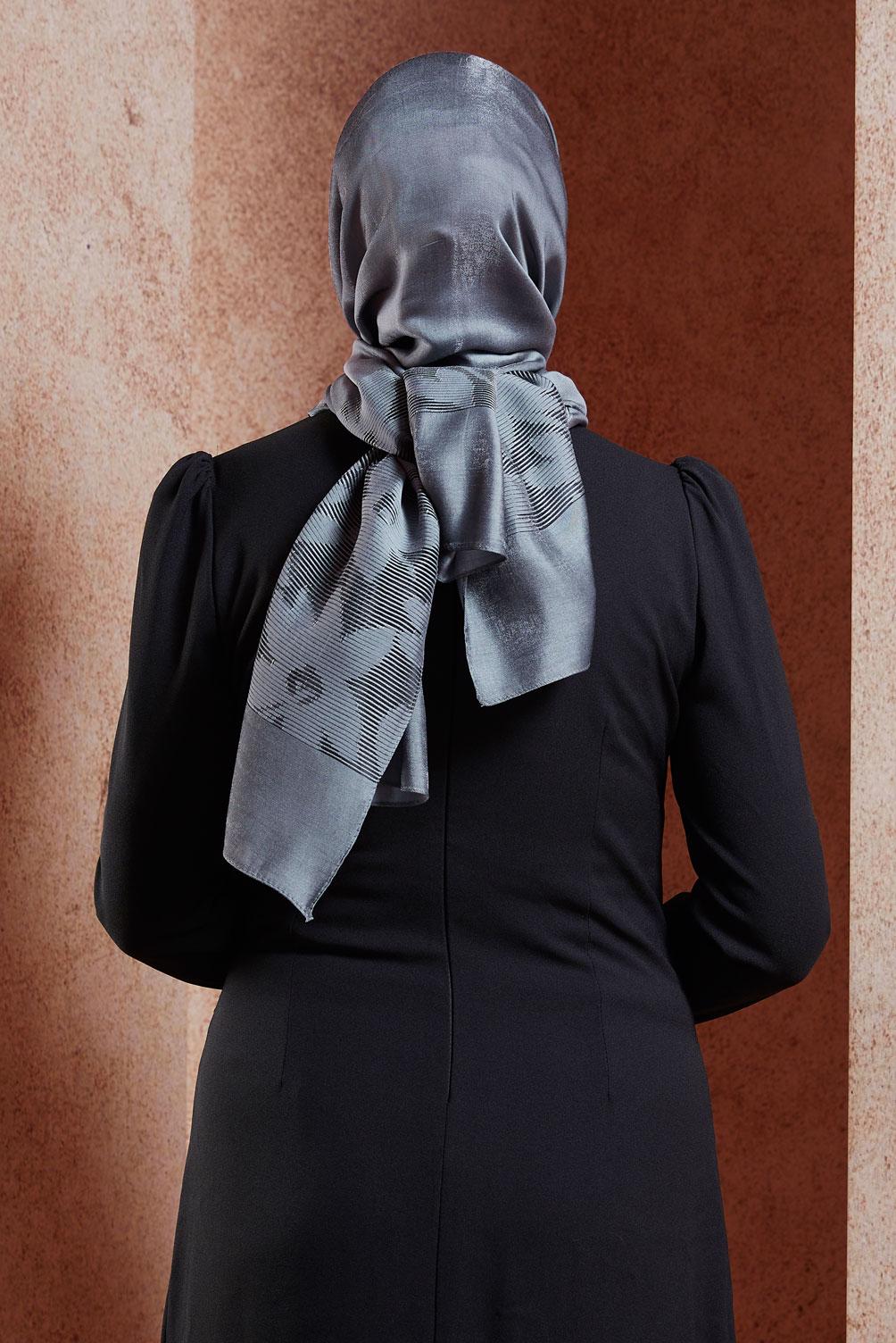 Tesettür giyim GRİ ALVİNA ŞAL 8458