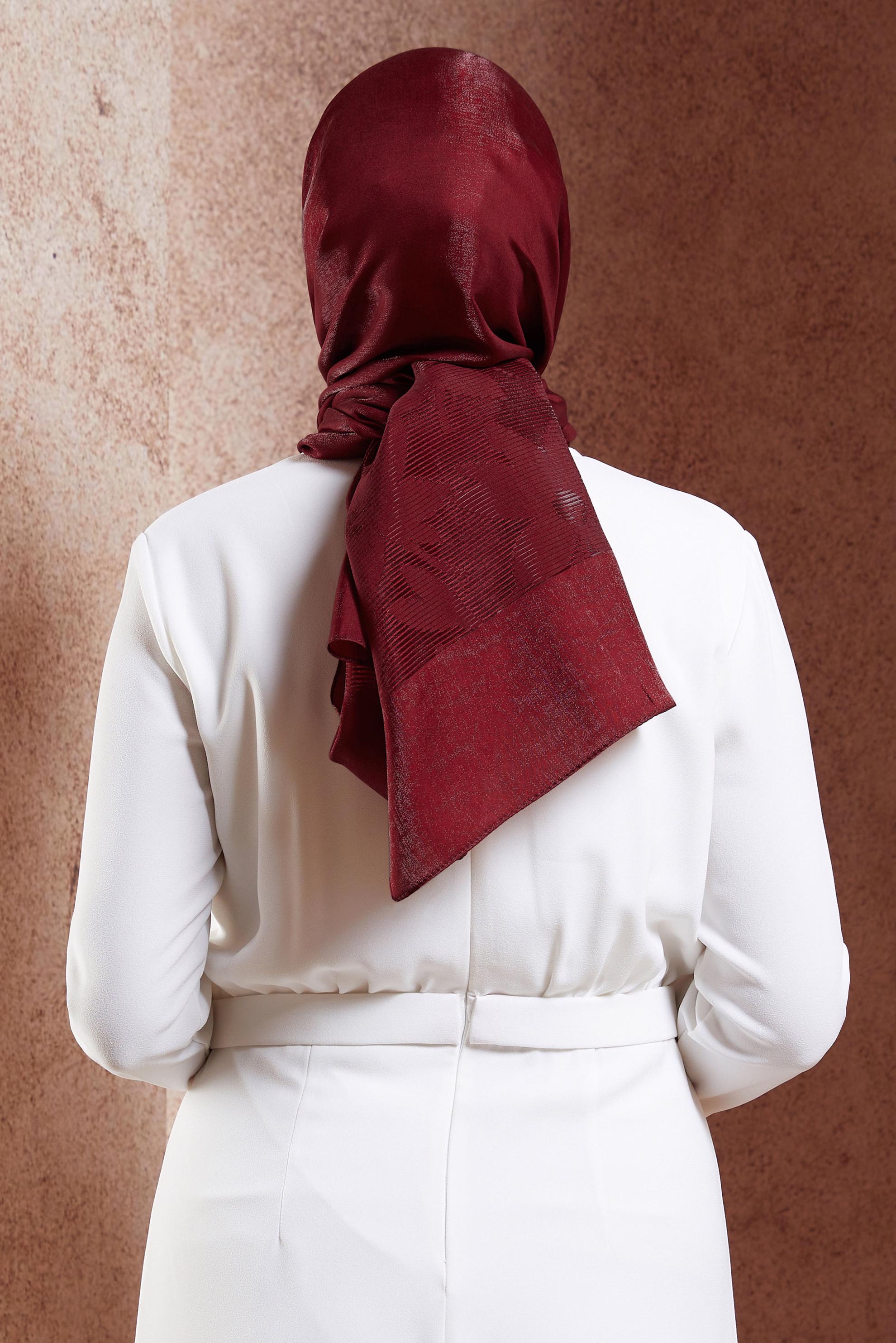 Tesettür giyim BORDO ALVİNA ŞAL 8458