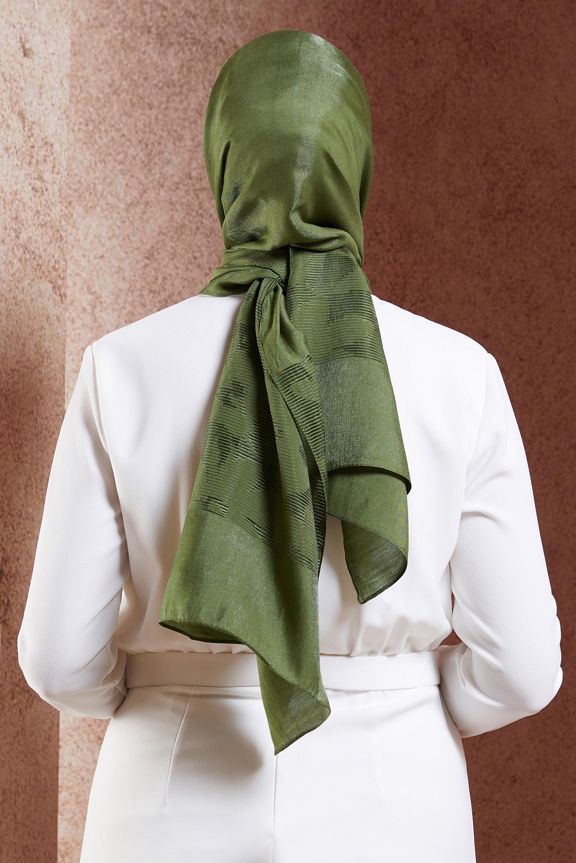 Tesettür giyim HAKİ ALVİNA ŞAL 8458