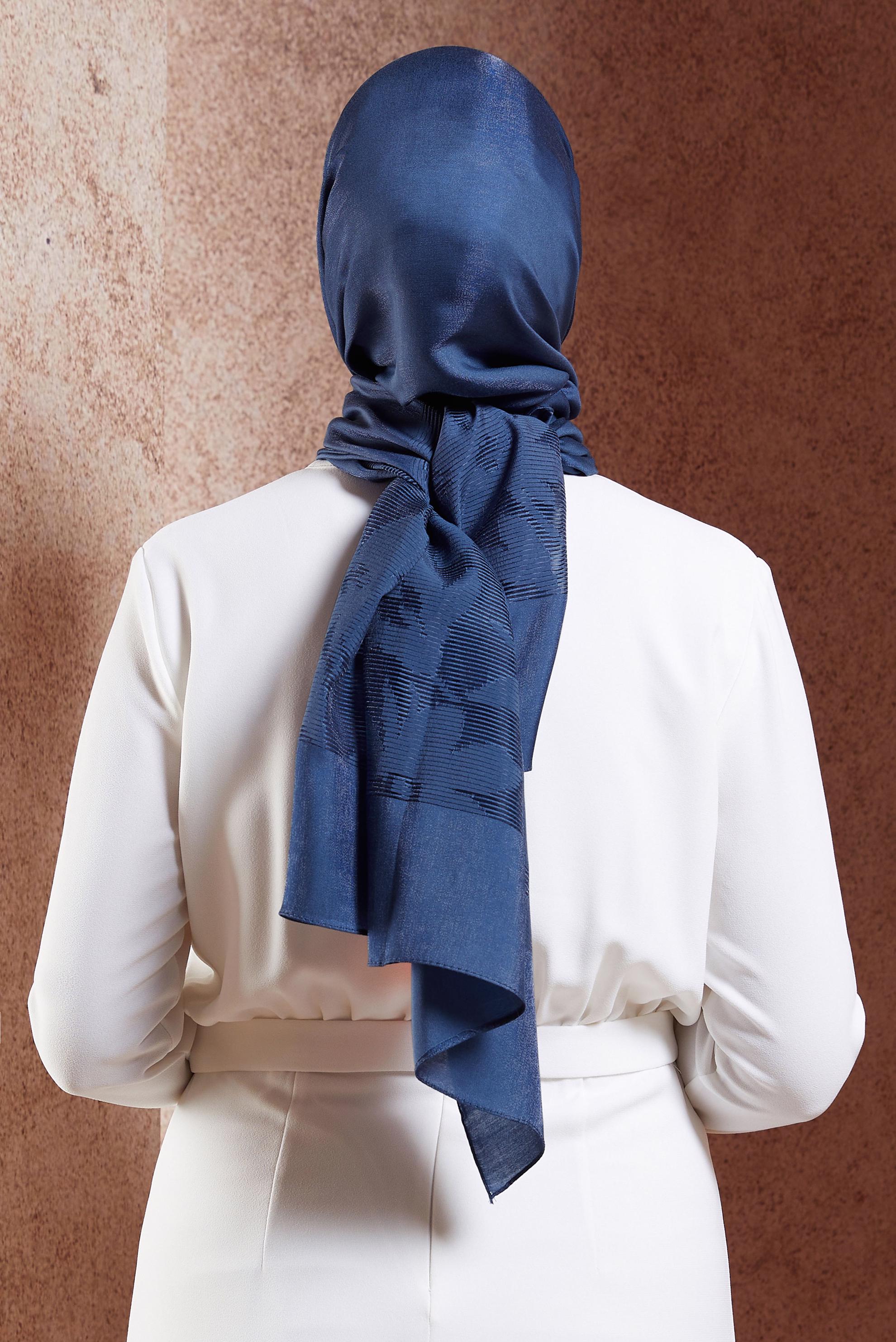 Tesettür giyim LACİVERT ALVİNA ŞAL 8458