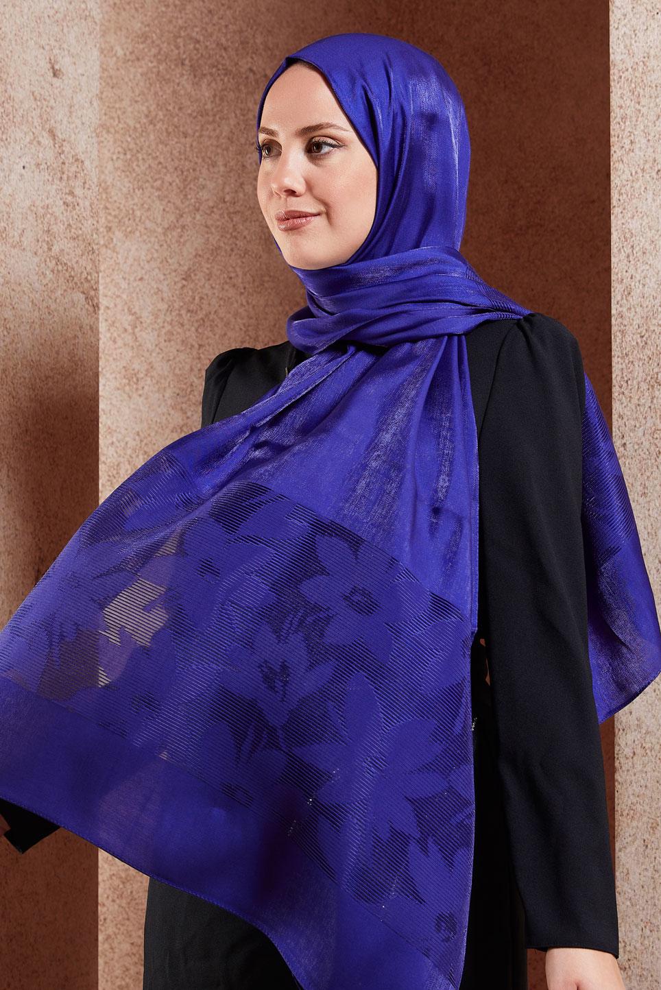 Tesettür giyim LACİVERT ALVİNA ŞAL 8458