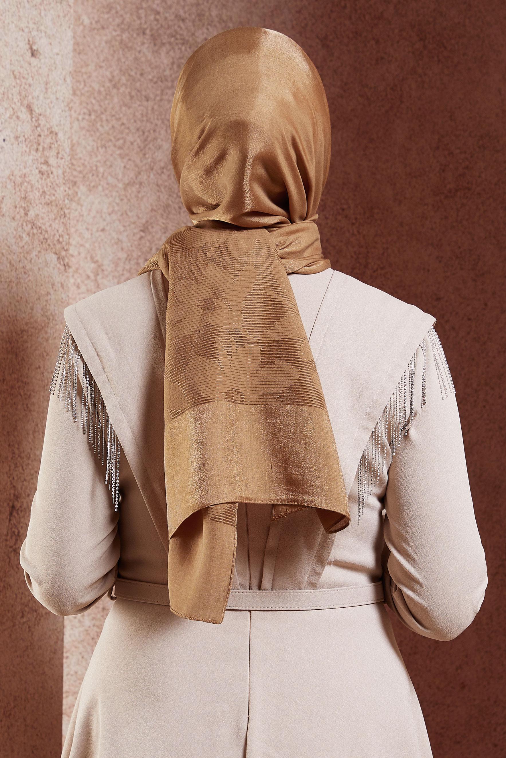 Tesettür giyim KAHVE ALVİNA ŞAL 8458