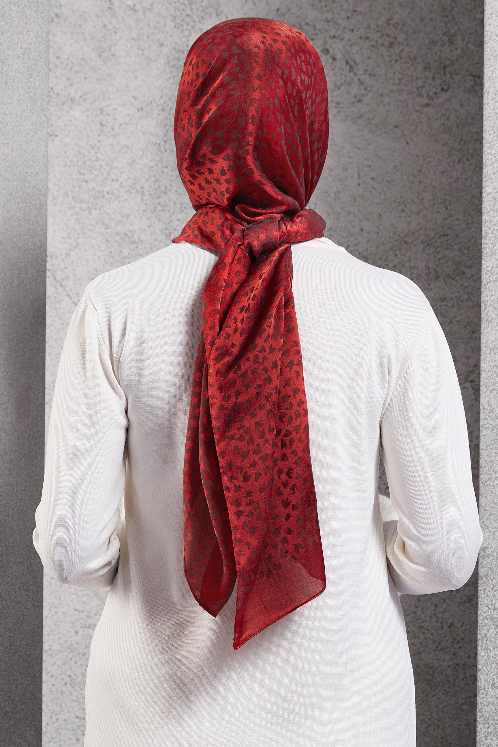 Tesettür giyim BORDO ALVİNA DESENLİ ŞAL 8460