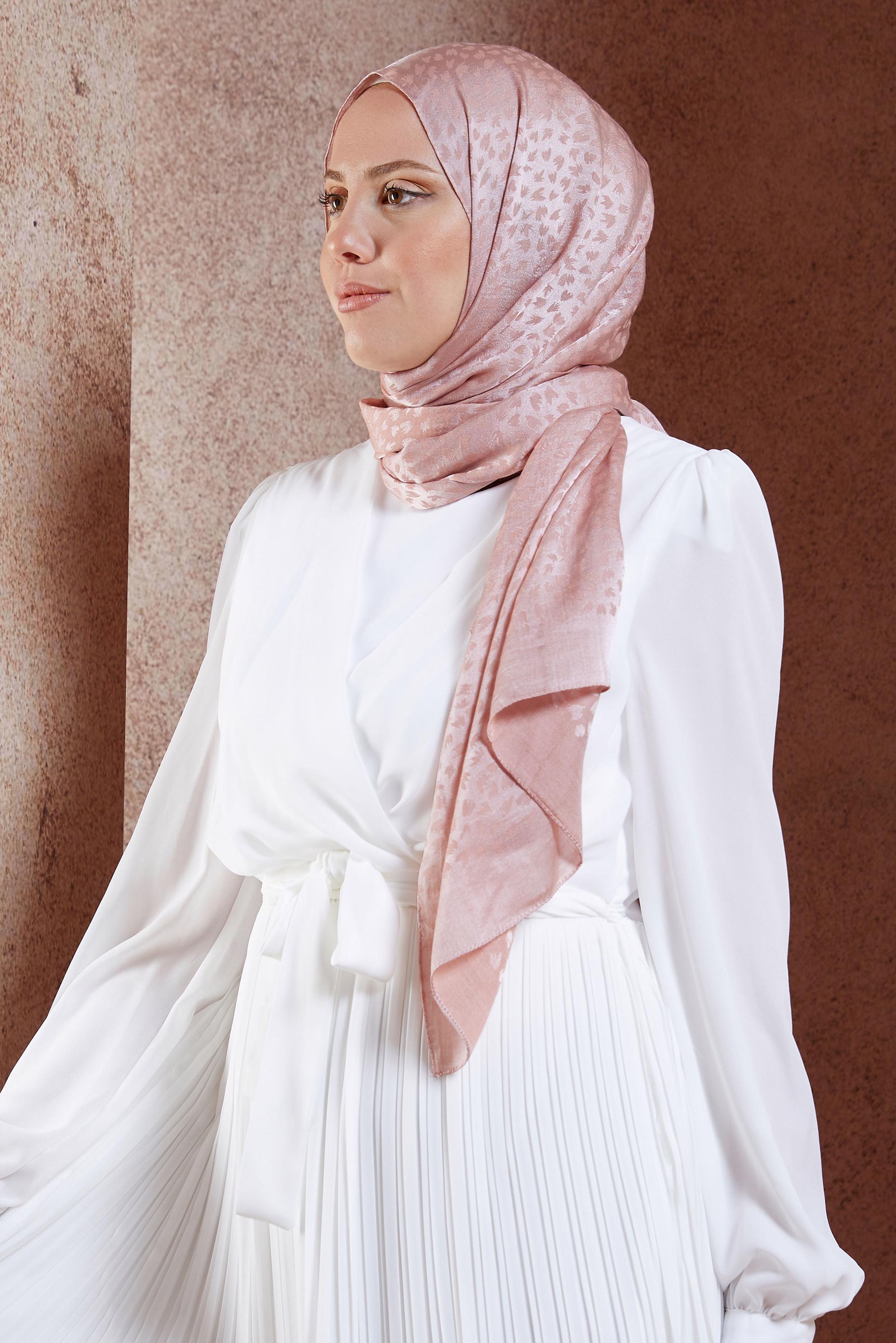 Vêtements hijab POUDRE CHÂLE À MOTIFS ALVINA 8460