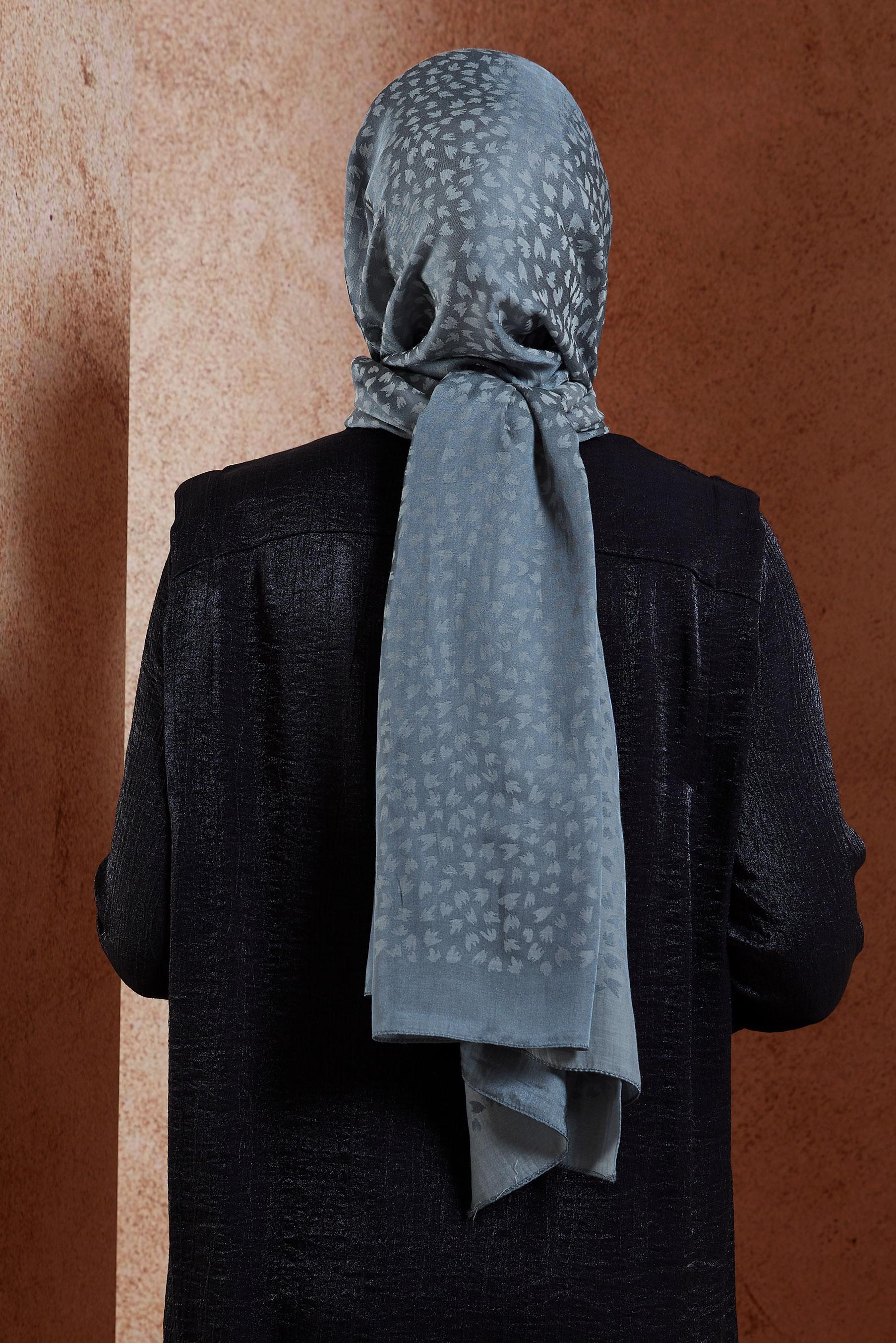 Vêtements hijab BLEU MARINE CHÂLE À MOTIFS ALVINA 8460