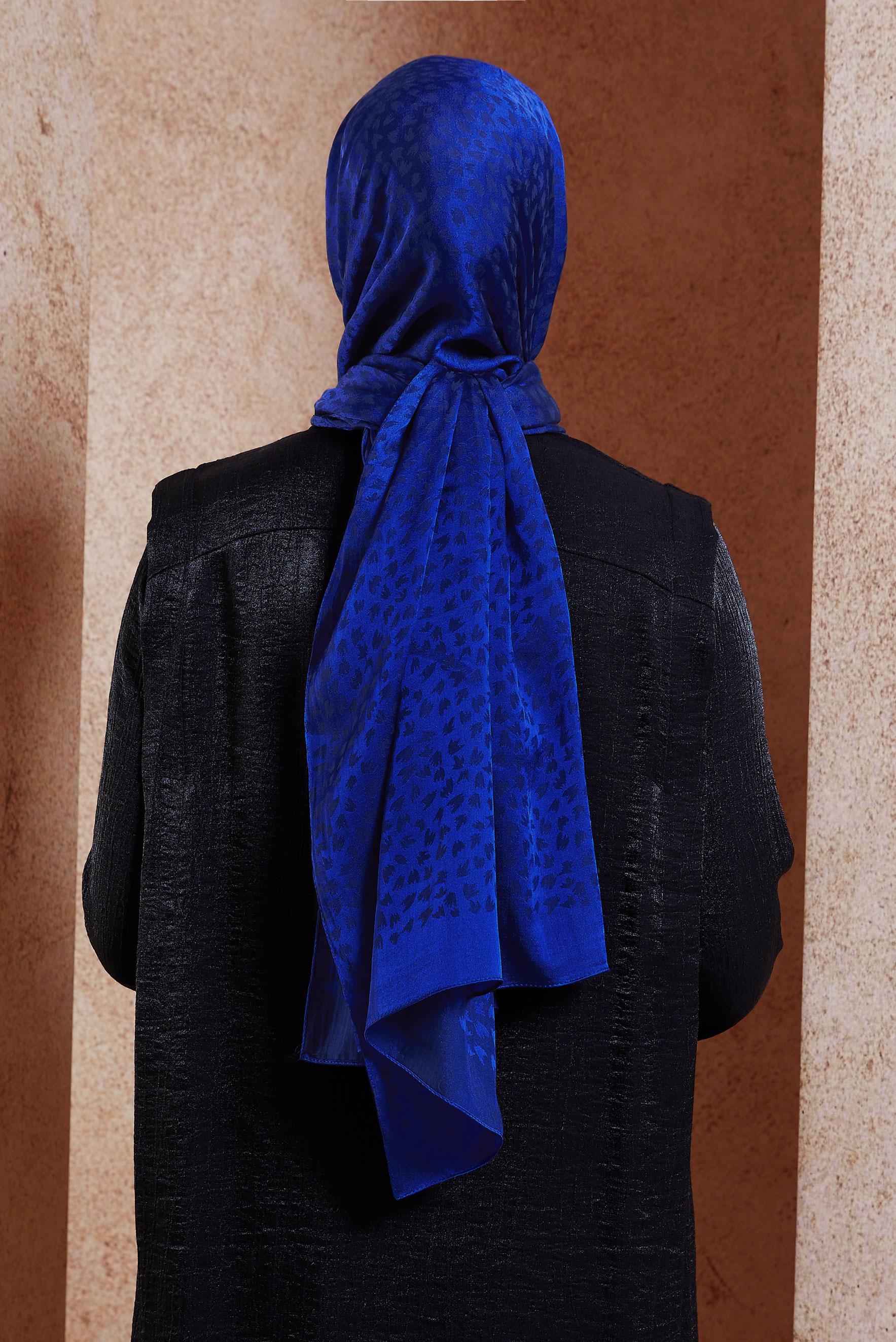 Vêtements hijab BLEU MARINE CHÂLE À MOTIFS ALVINA 8460