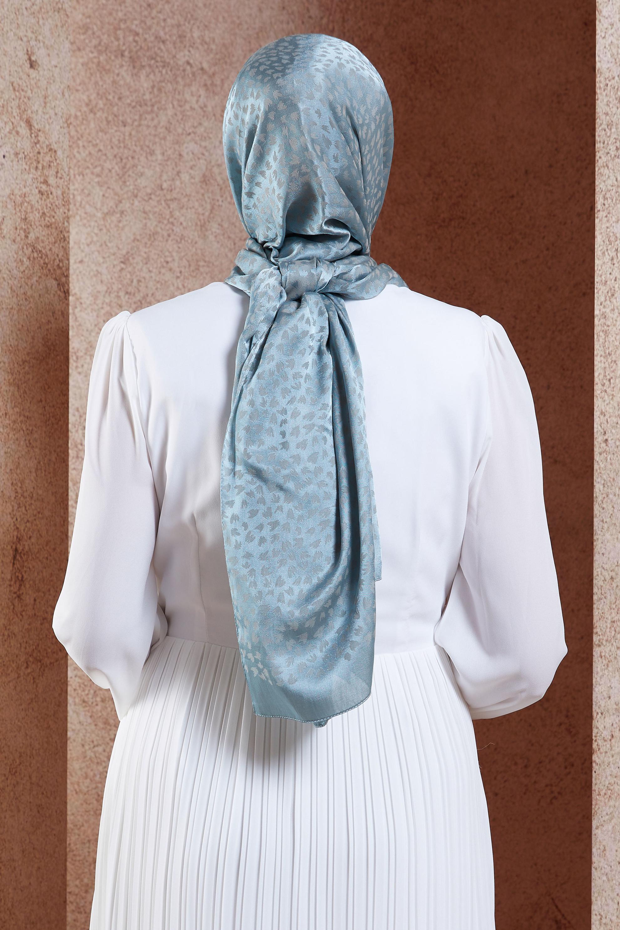 Vêtements hijab VERT CHÂLE À MOTIFS ALVINA 8460
