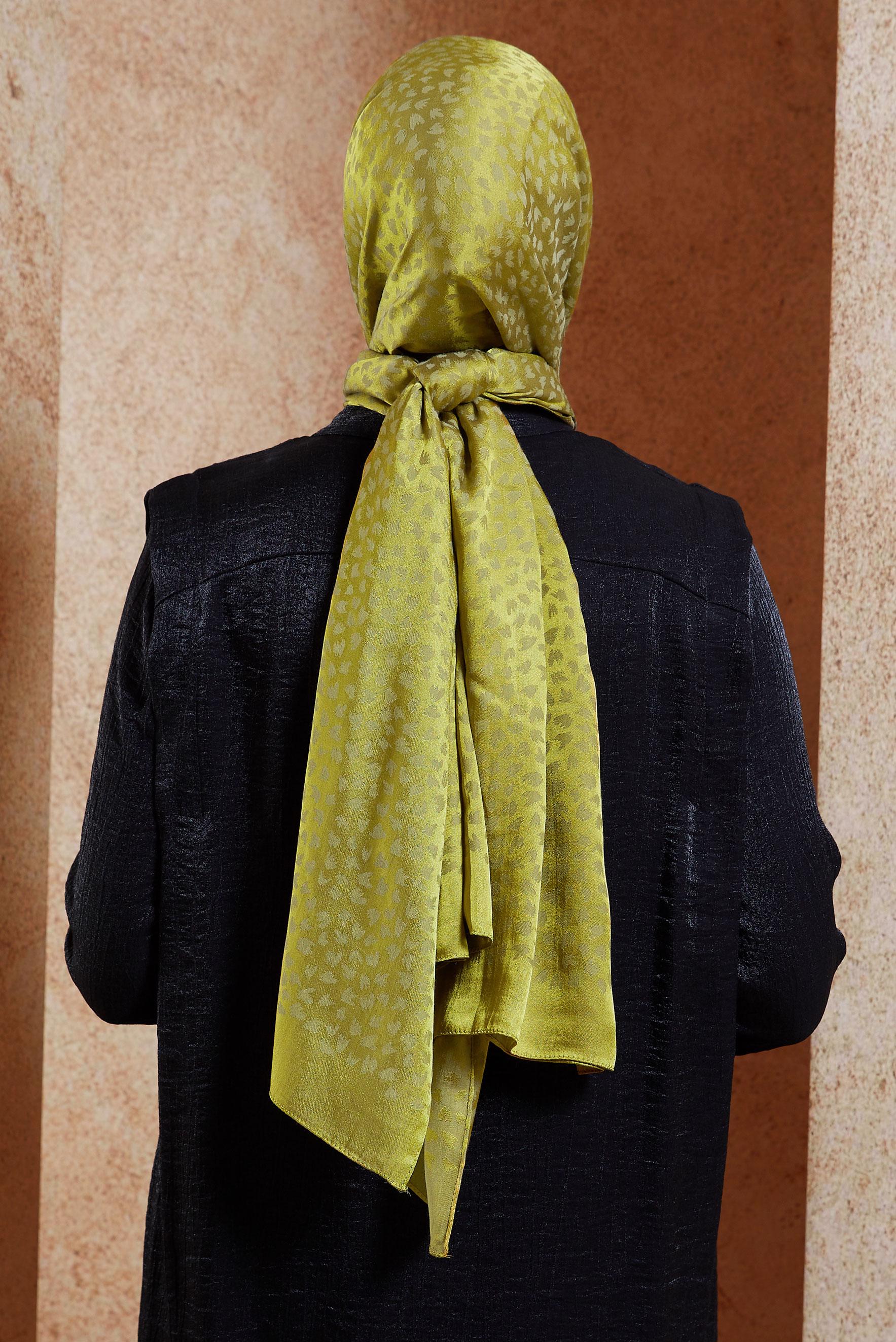 Vêtements hijab VERT CHÂLE À MOTIFS ALVINA 8460