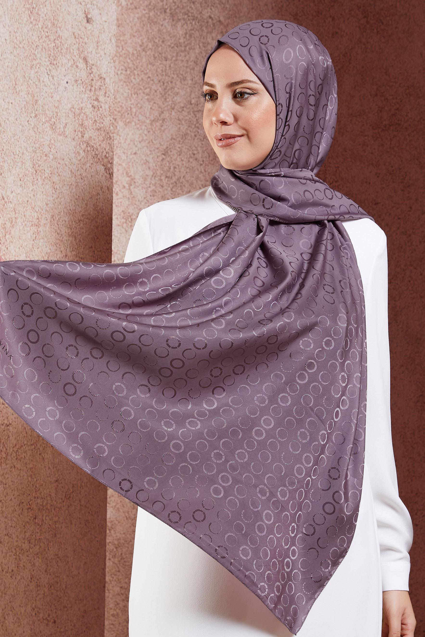 Tesettür giyim MOR ALVİNA JAKARLI ŞAL 8463
