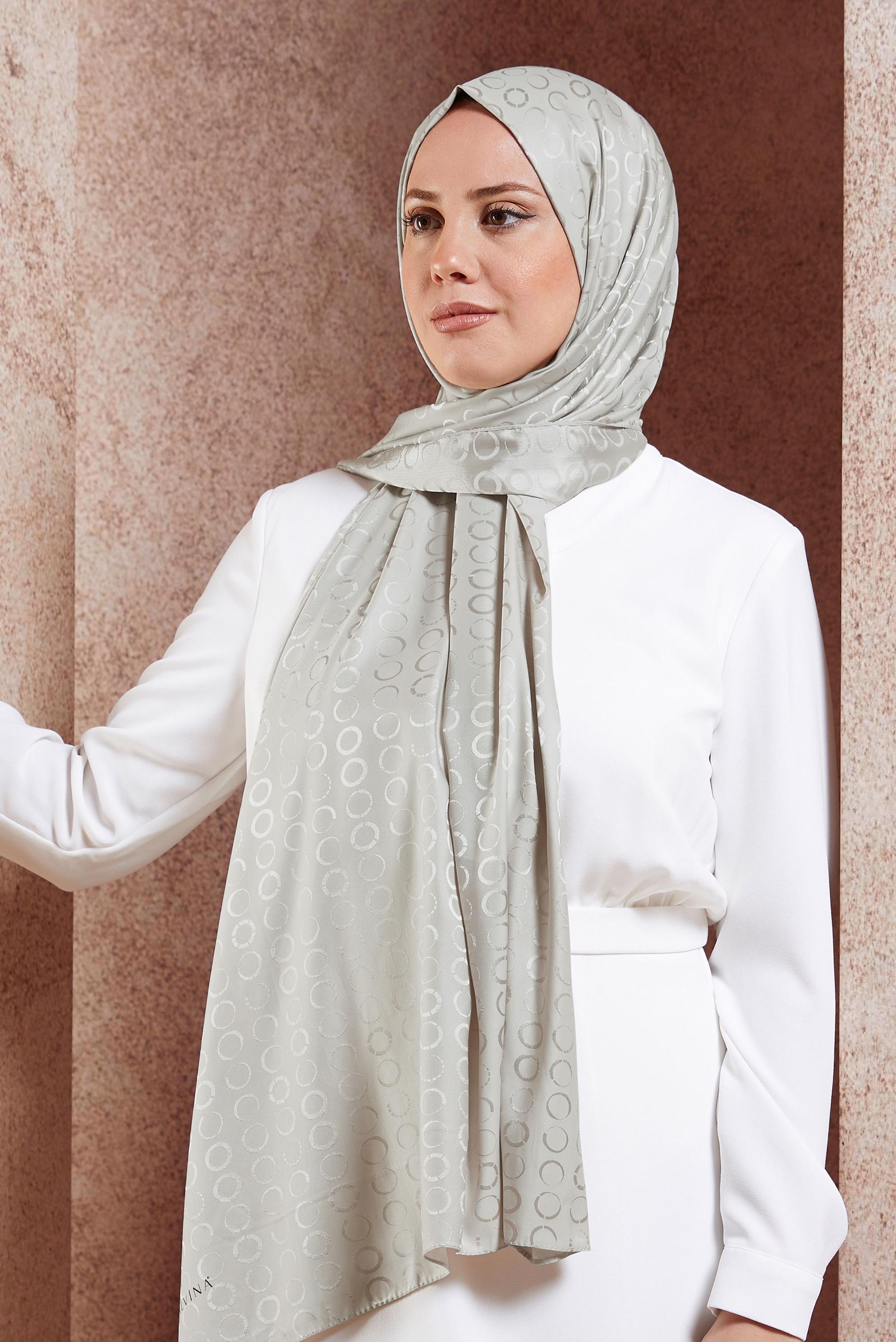 Tesettür giyim VİZON ALVİNA JAKARLI ŞAL 8463