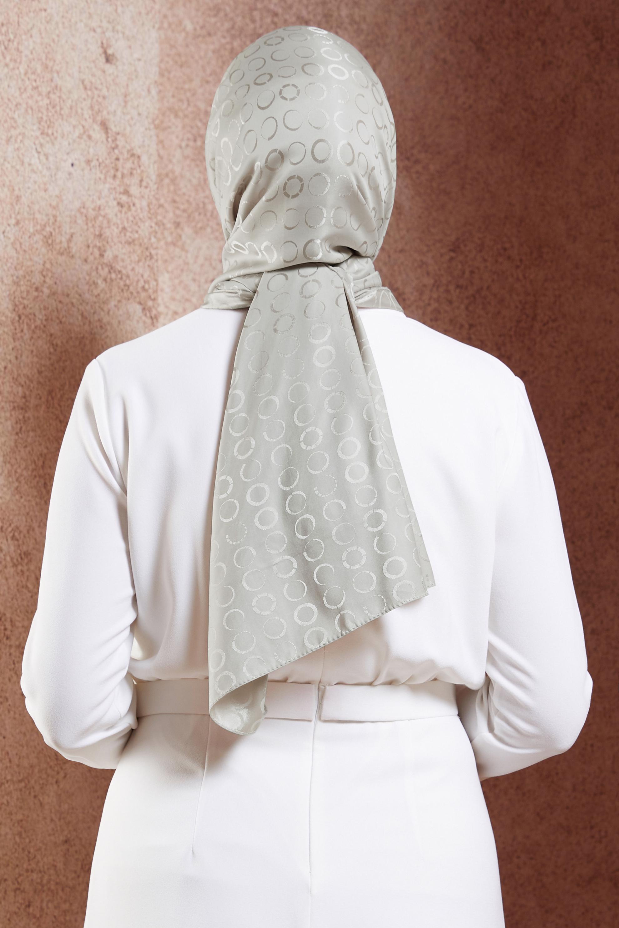 Tesettür giyim VİZON ALVİNA JAKARLI ŞAL 8463