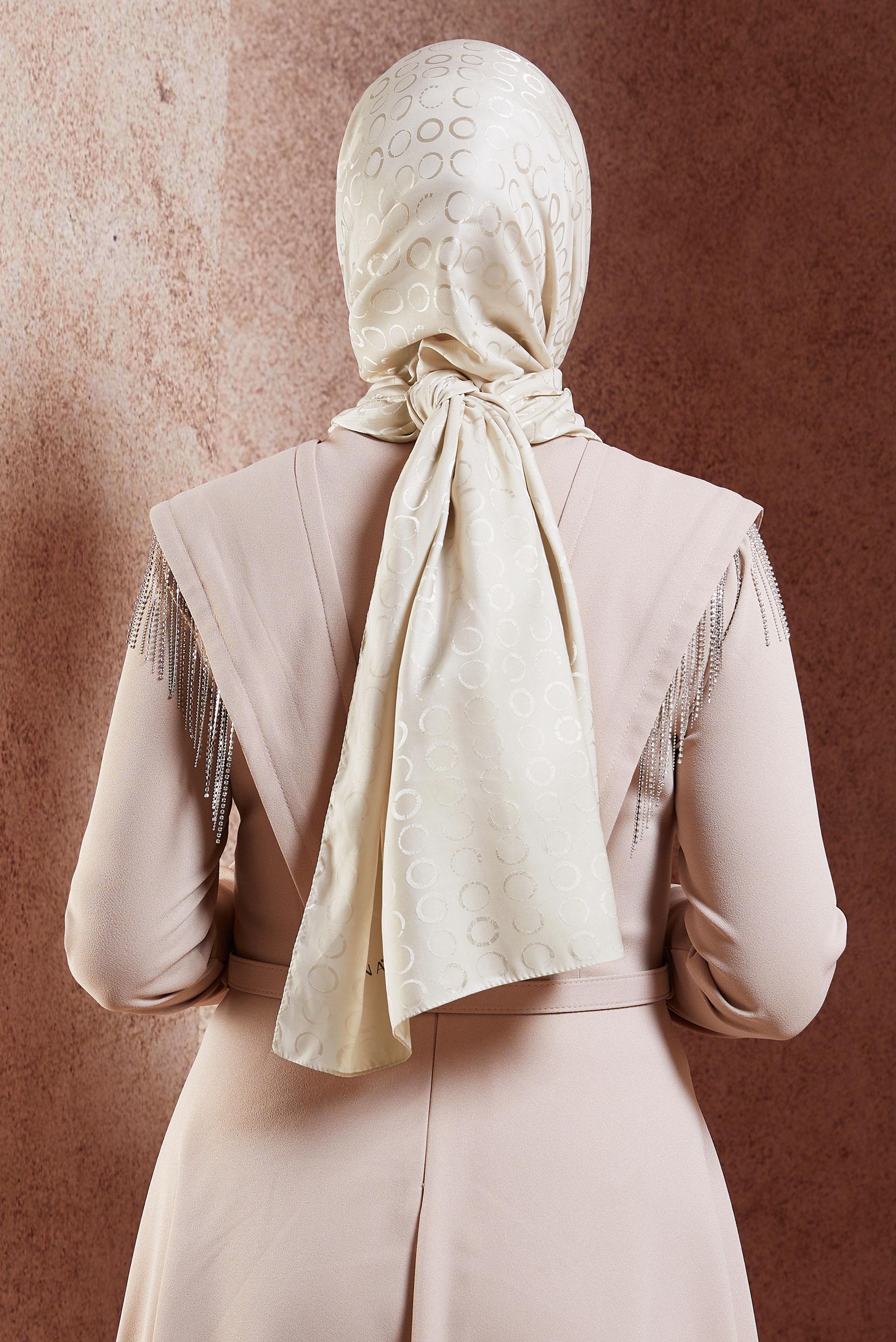 Tesettür giyim VİZON ALVİNA JAKARLI ŞAL 8463