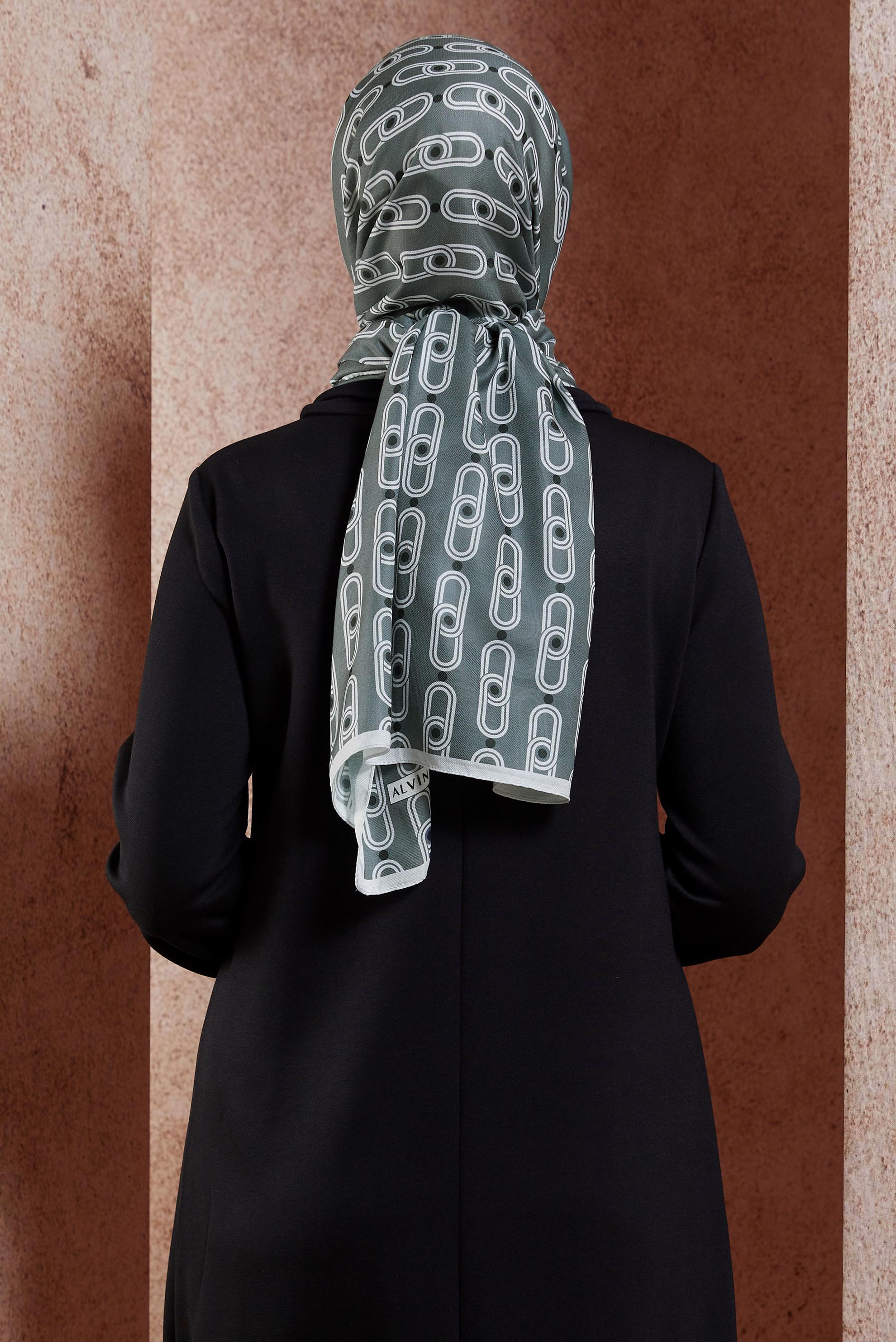 Tesettür giyim GRİ ALVİNA DESENLİ ŞAL 95221