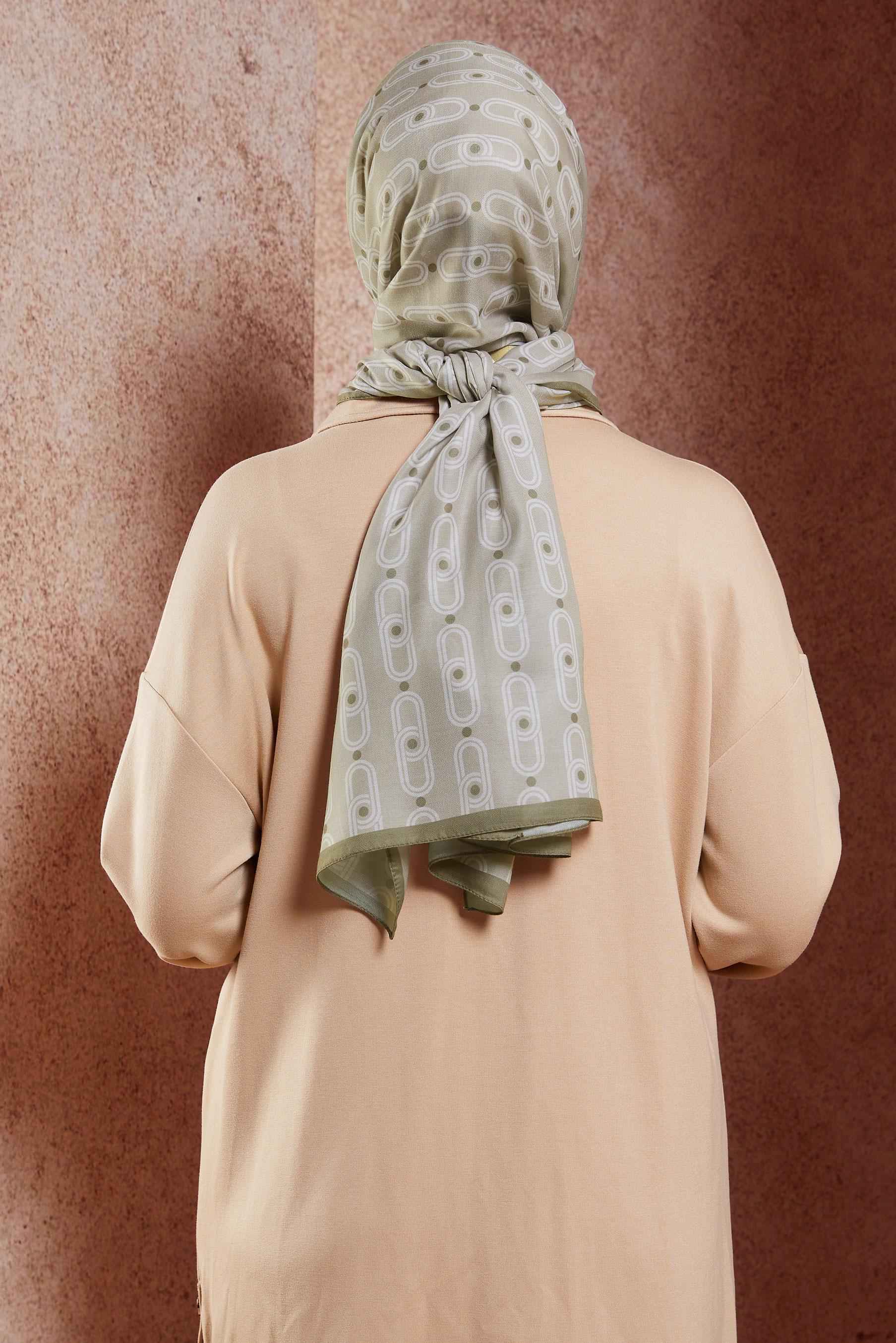 Tesettür giyim BEJ ALVİNA DESENLİ ŞAL 95221