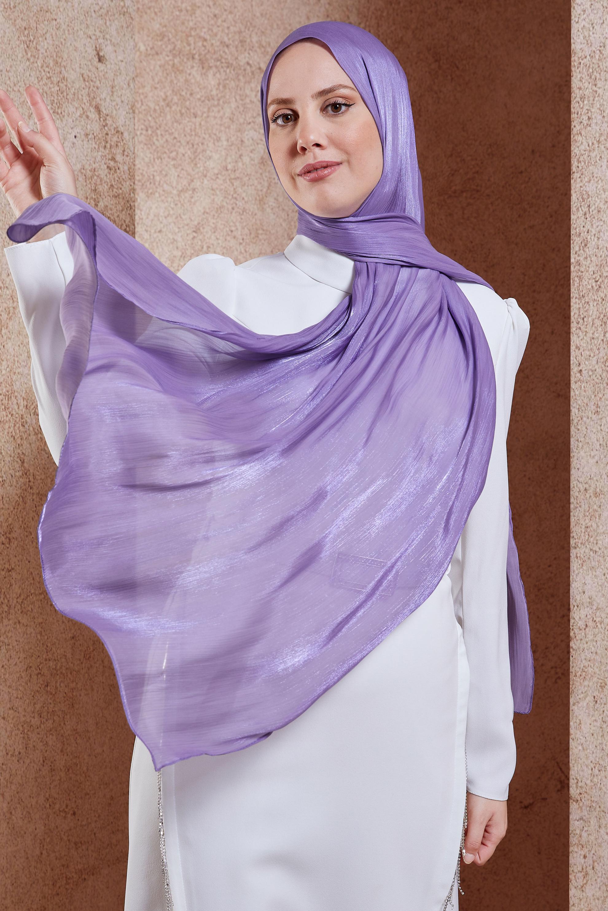 Tesettür giyim MOR ALVİNA ABİYE ŞAL 8444