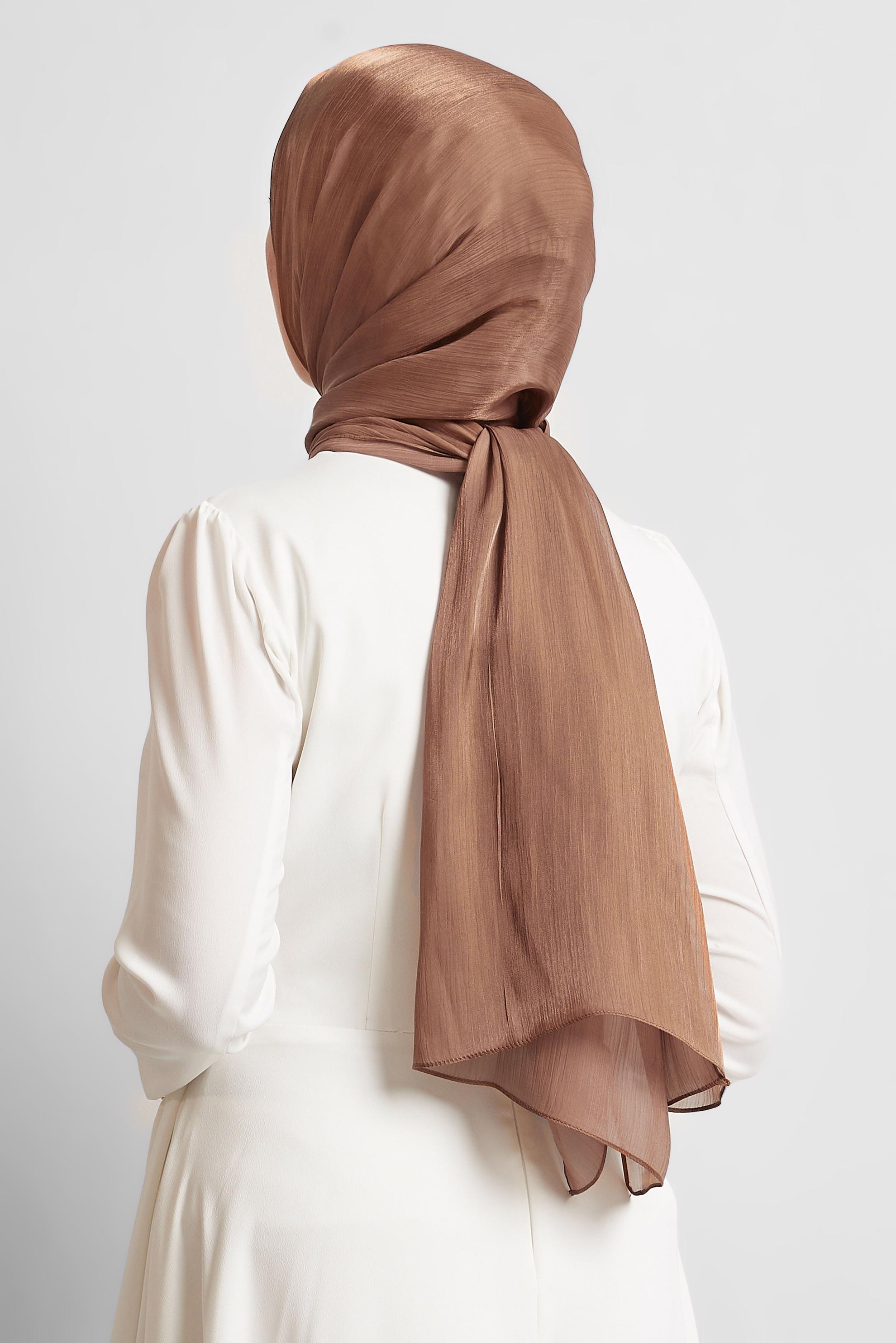 Tesettür giyim KAHVE ALVİNA ABİYE ŞAL 8444