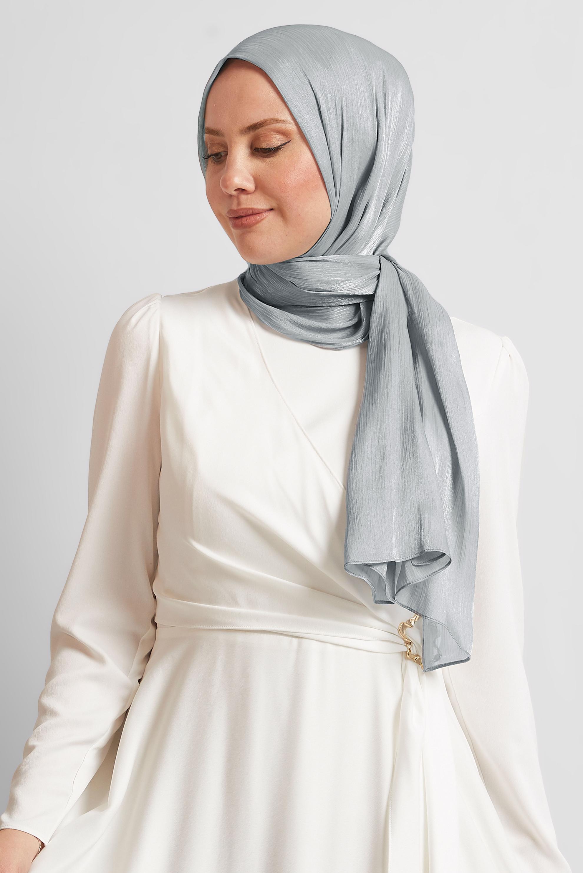 Vêtements hijab GRIS CHÂLE DE SOIRÉE ALVINA 8444