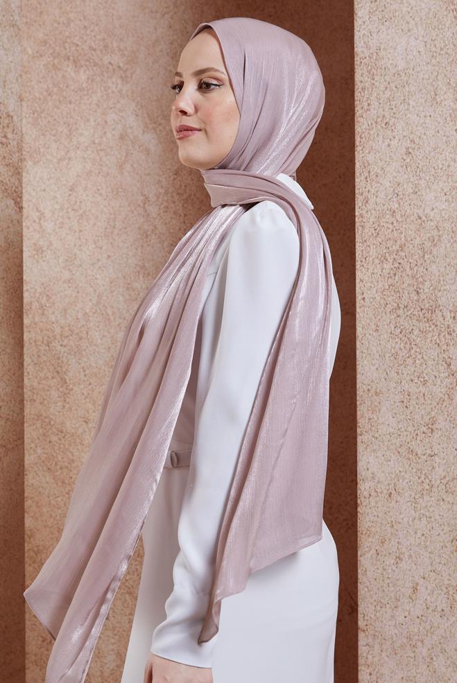Tesettür giyim PUDRA ALVİNA ABİYE ŞAL 8444 - ALVİNA