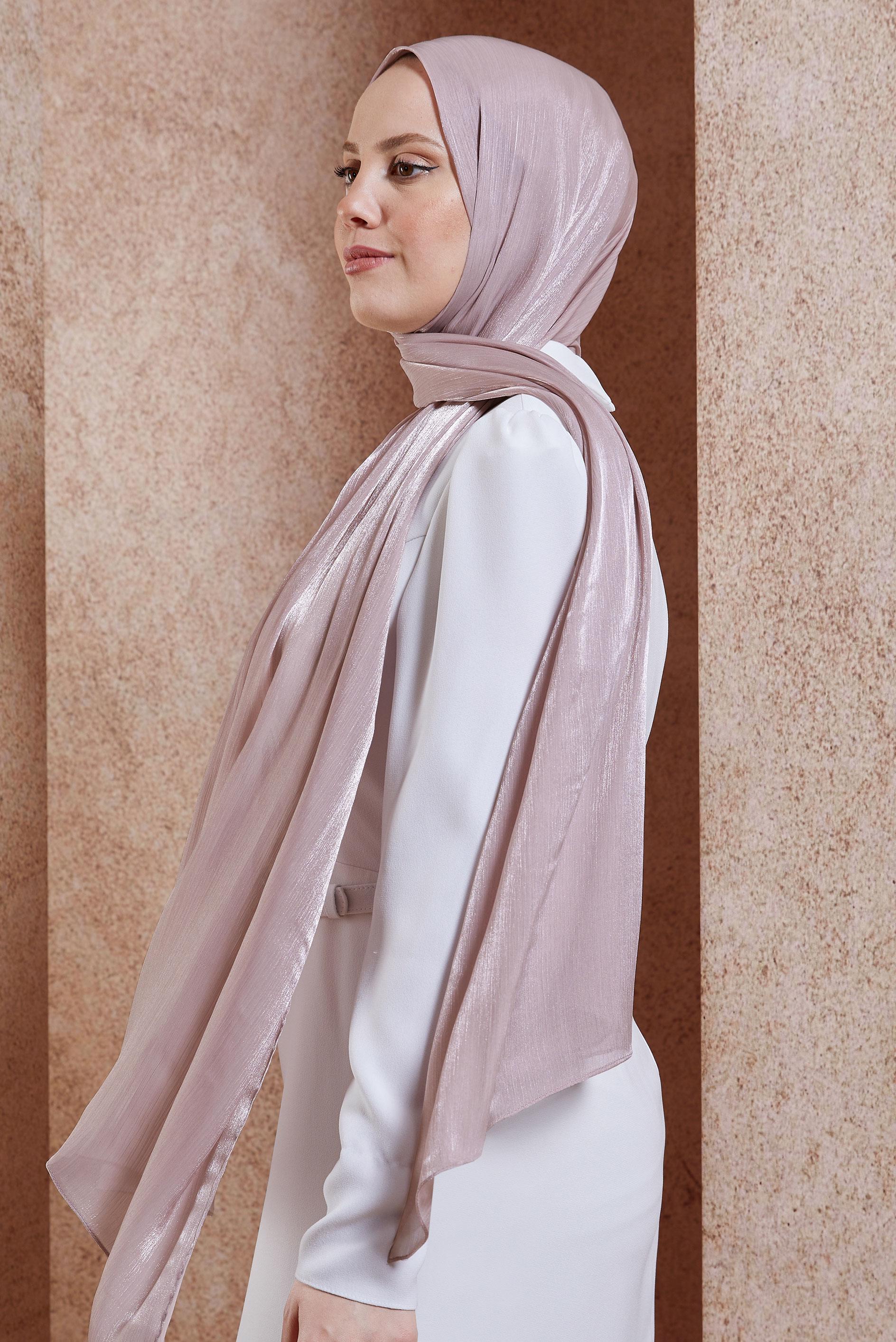 Tesettür giyim PUDRA ALVİNA ABİYE ŞAL 8444