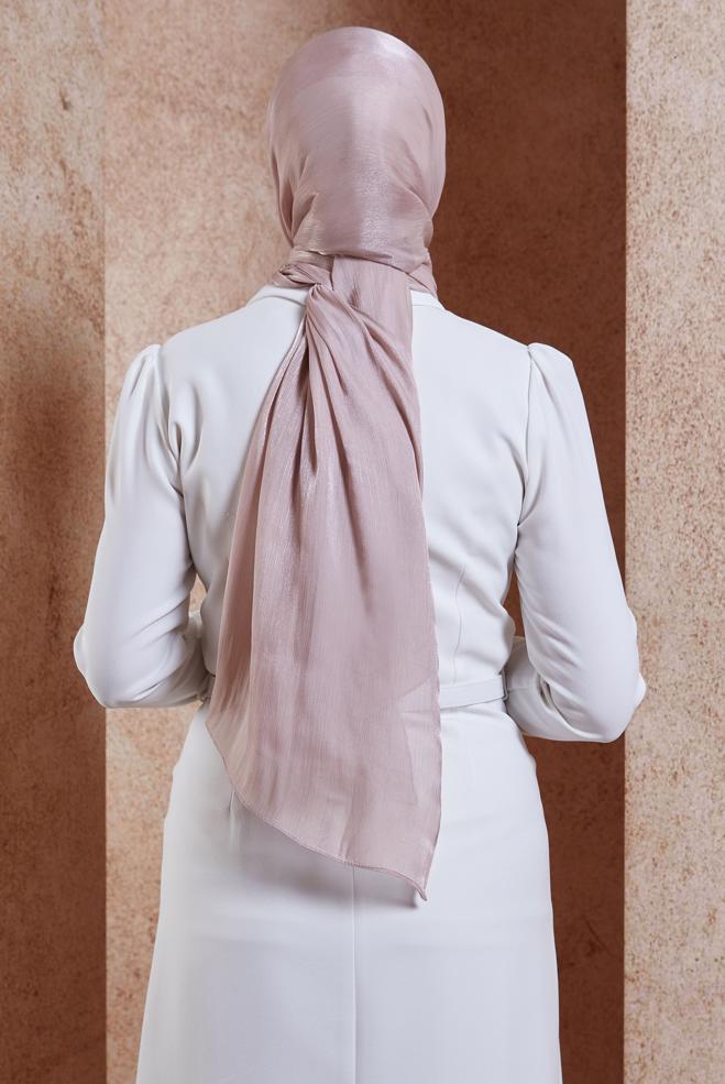Tesettür giyim PUDRA ALVİNA ABİYE ŞAL 8444 - ALVİNA