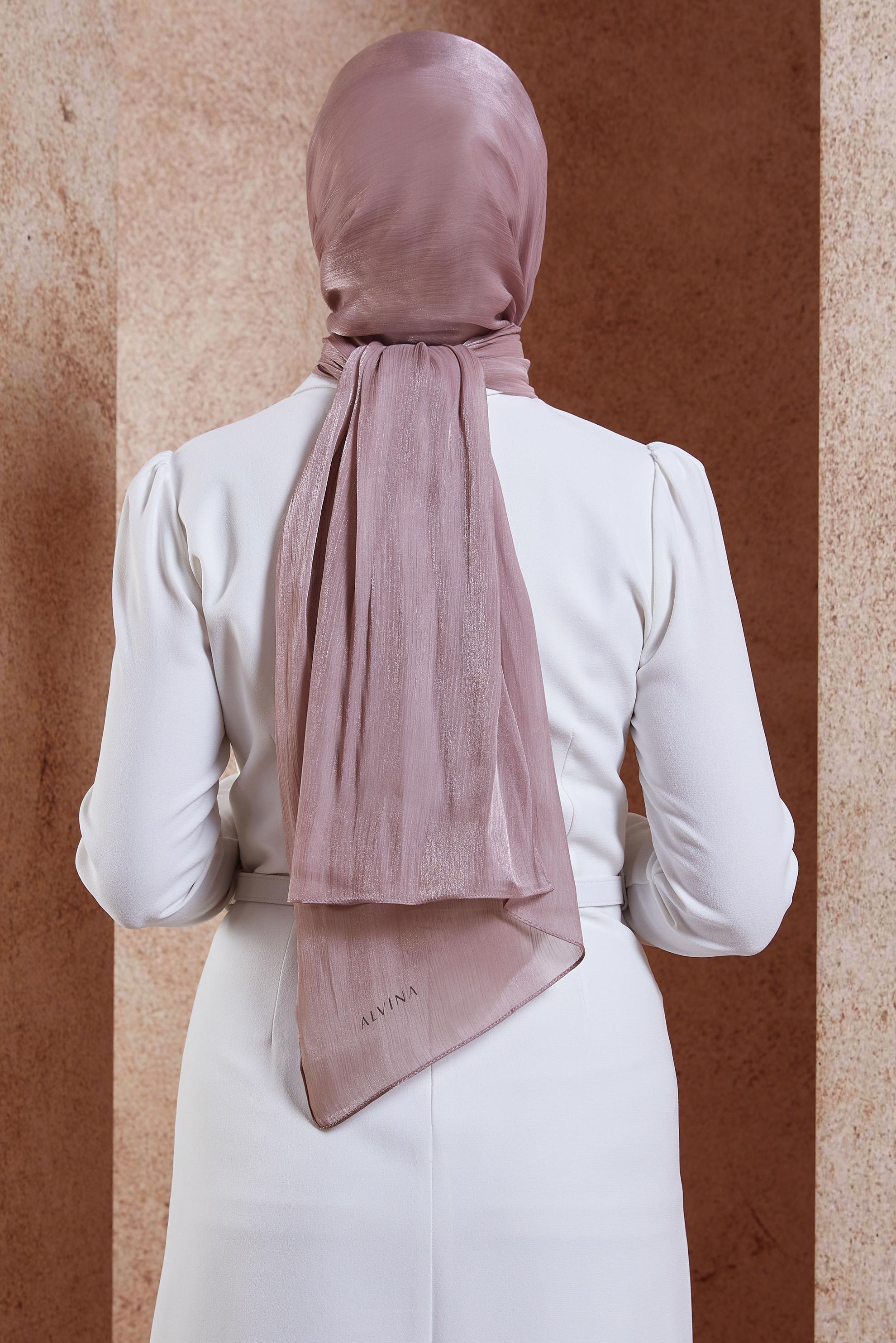 Tesettür giyim PEMBE ALVİNA ABİYE ŞAL 8444