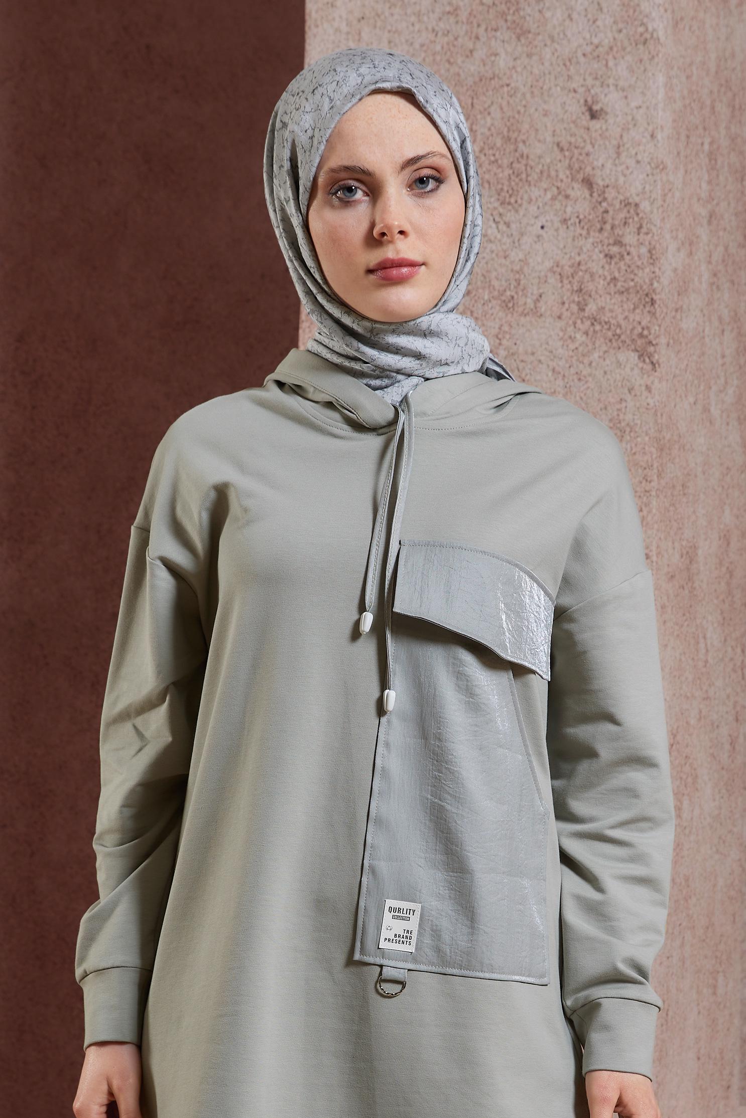 Tesettür giyim GÜMÜŞ ALVİNA JAKARLI ŞAL 8427