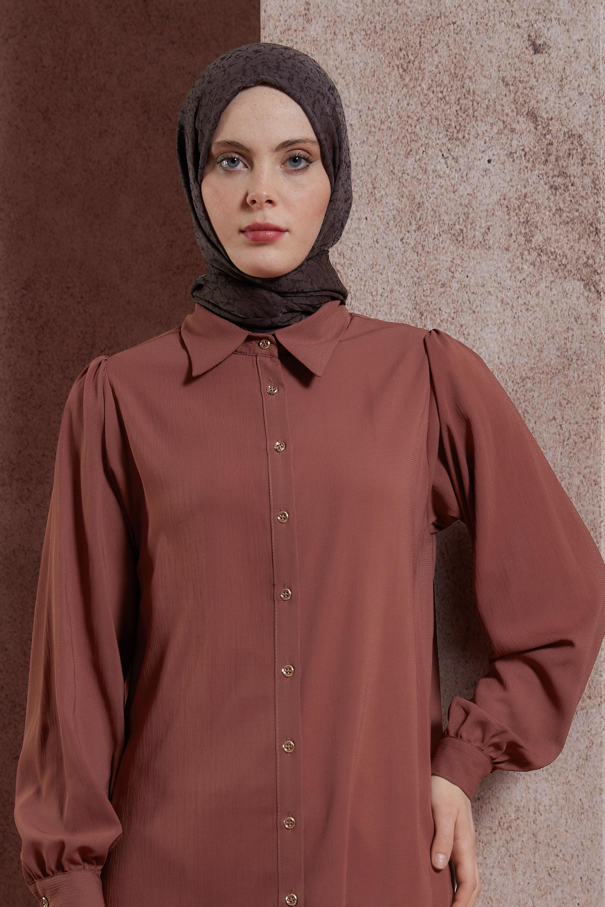 Tesettür giyim KAHVE ALVİNA JAKARLI ŞAL 8427