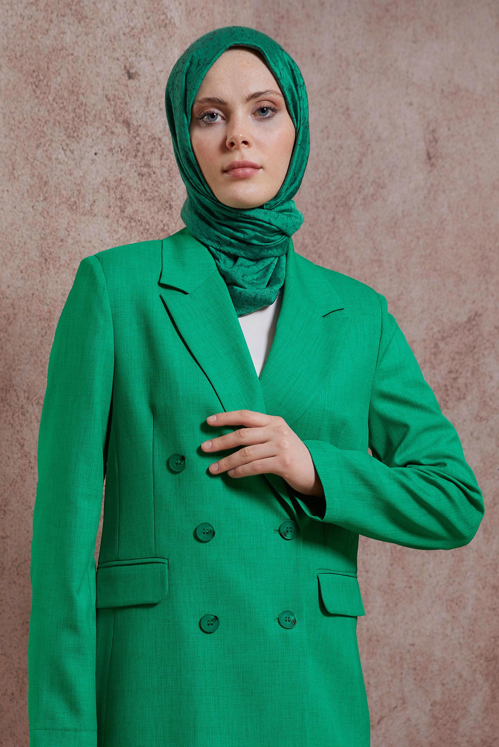 Hijab clothing GREEN ALVINA PATTERNED SHAWL 8427