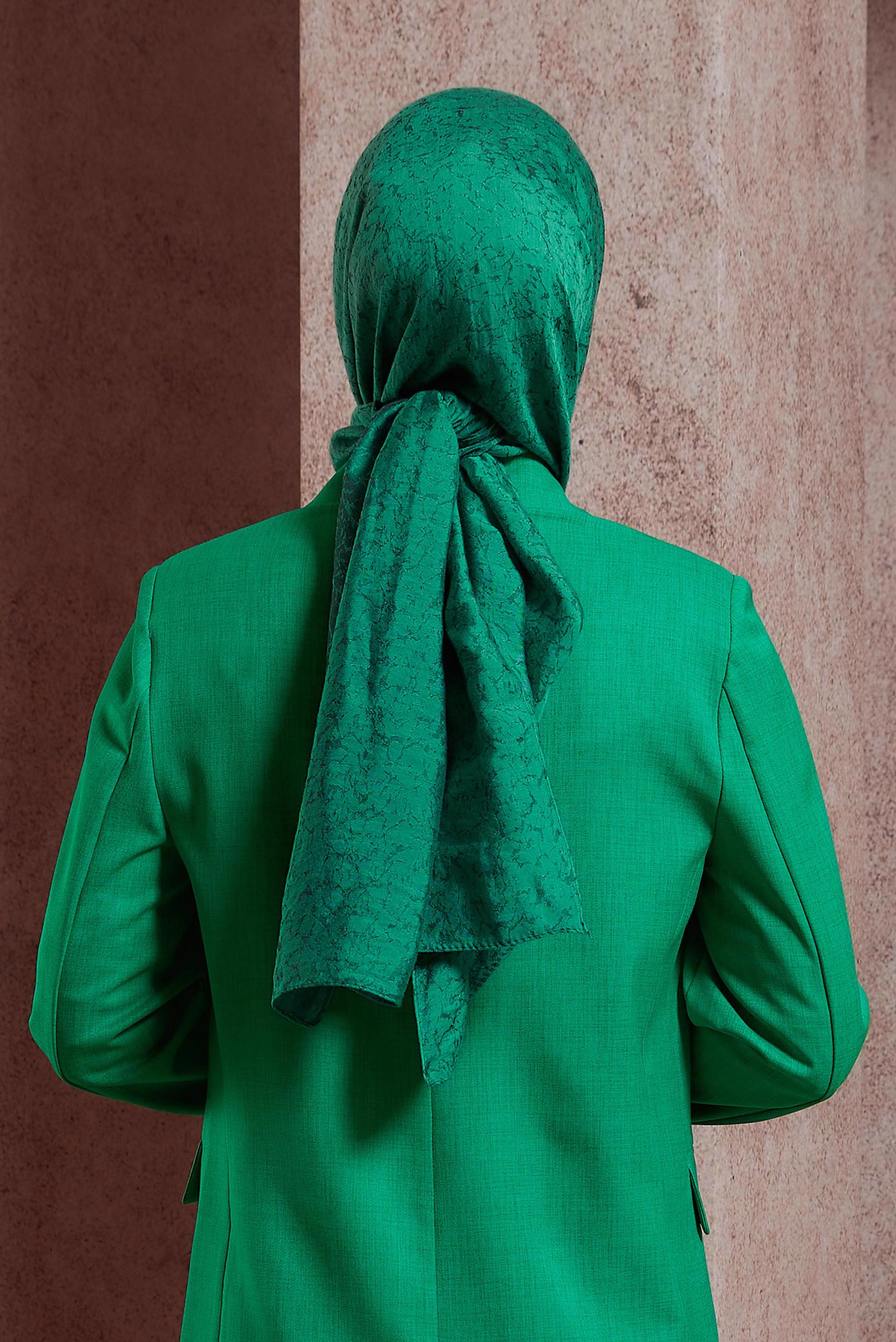Hijab clothing GREEN ALVINA PATTERNED SHAWL 8427