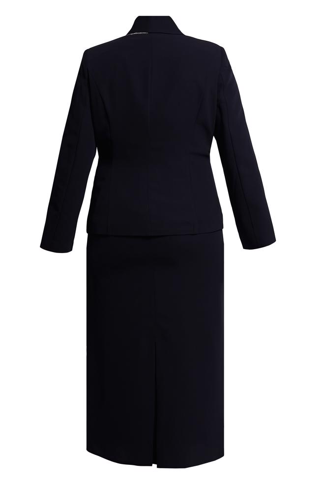 Tesettür giyim SİYAH TAŞ DETAYLI ÜÇLÜ ETEKLİ TAKIM 30353 - ALVİNA