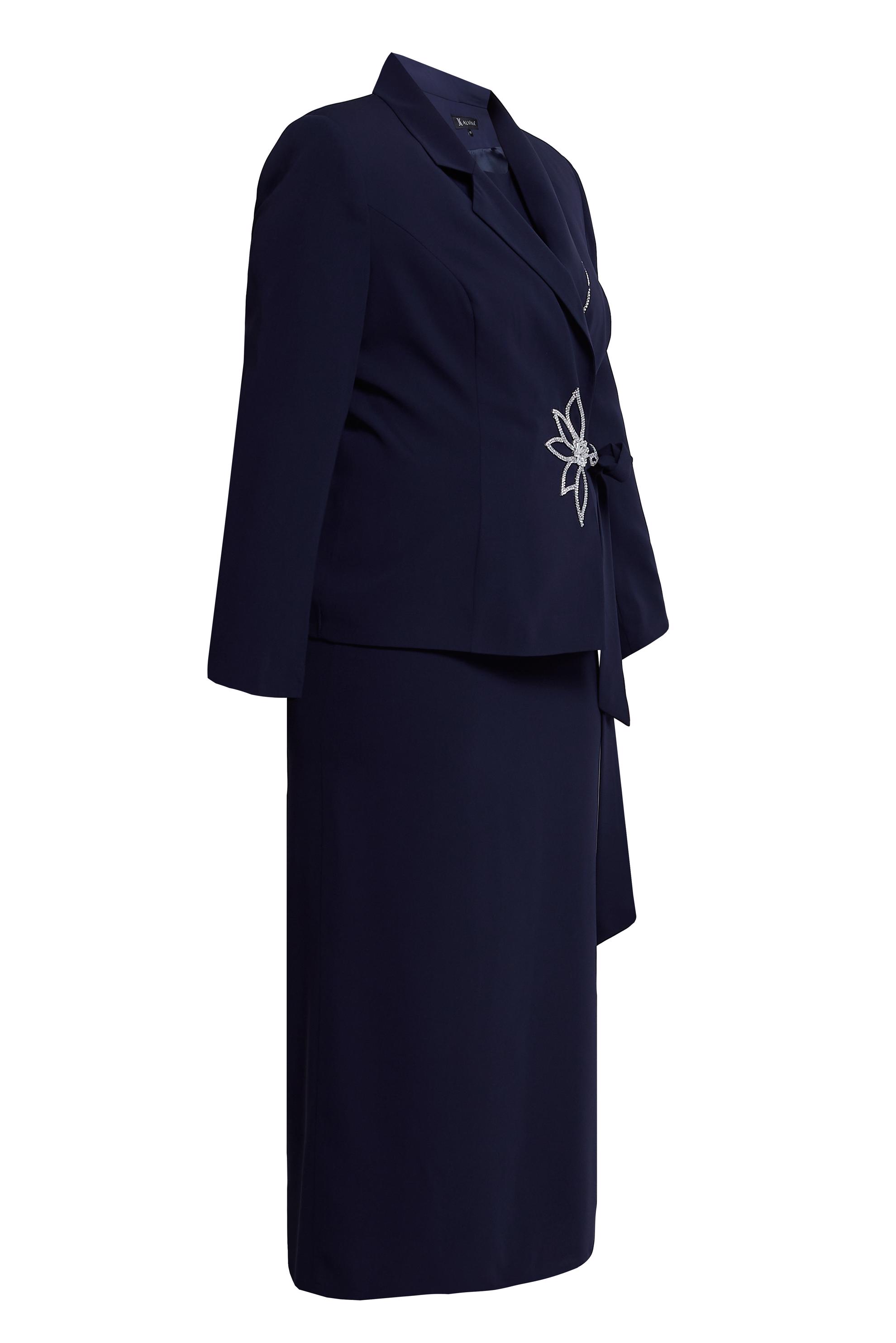 Hijab clothing NAVY BLUE SKIRTED SUIT WITH GEM DETAIL 30353