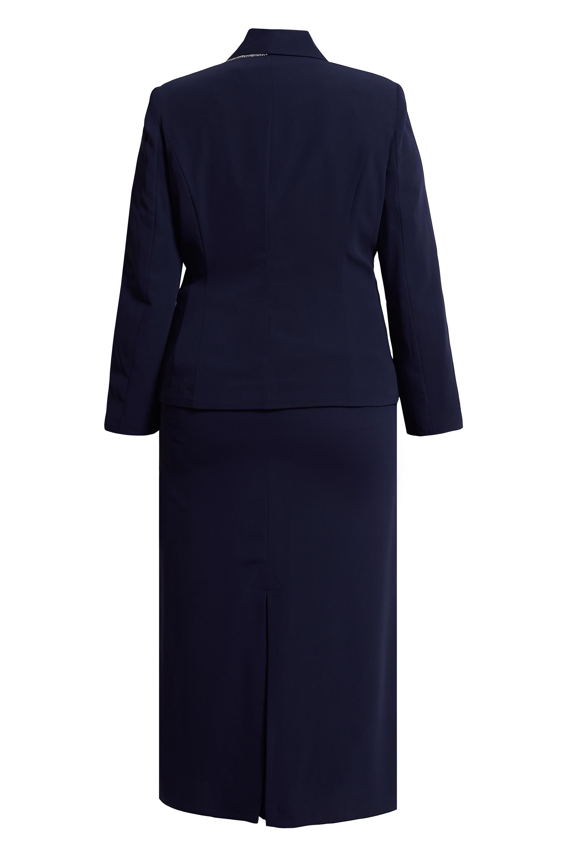 Hijab clothing NAVY BLUE SKIRTED SUIT WITH GEM DETAIL 30353