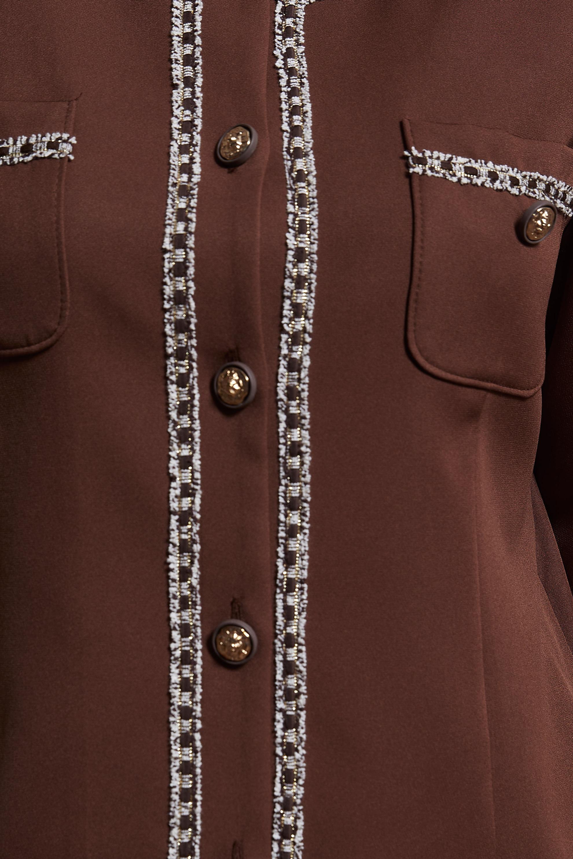 Tesettür giyim KAHVE DÜĞMELİ ETEKLİ TAKIM 30427